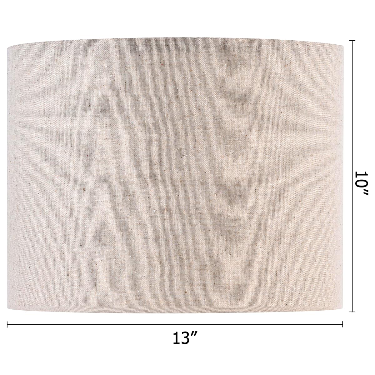 GO&SO Beige Drum Lamp Shade - 13" Top x 13" Bottom x 10" High, Oatmeal Linen, Spider Fitting, Rustic Style, 1 Pack