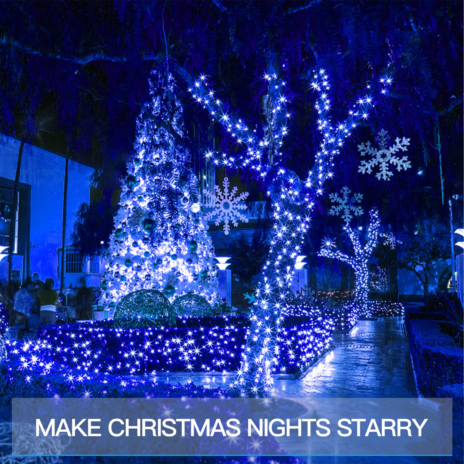 Suddus 66Ft Blue Led Fairy Lights, 200 Led Battery Operated Twinkle Lights For Indoor/Outdoor Use