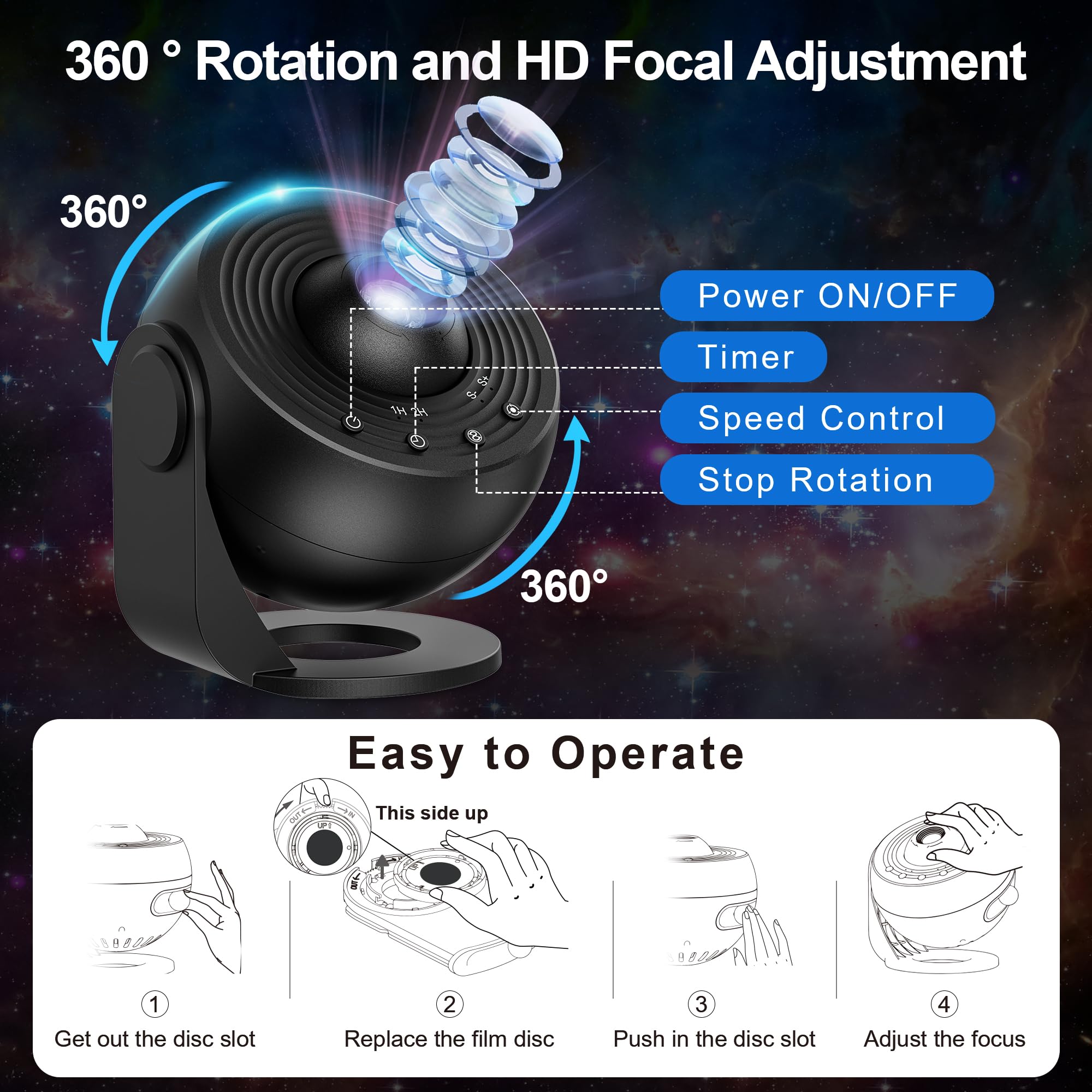 Planetarium Projector For Bedroom, 13 In 1 Star Projector Galaxy Light, Nebula Night Light Milky Way Projector With Timer, Led S