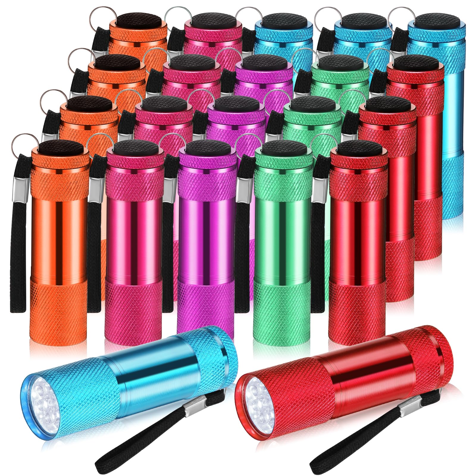 VIHOSE Mini Flashlights Bulk, 20 Pcs Aluminum Handheld LED Lights, Cute Color, Ideal for Kids, Night Reading, Camping, Hiking