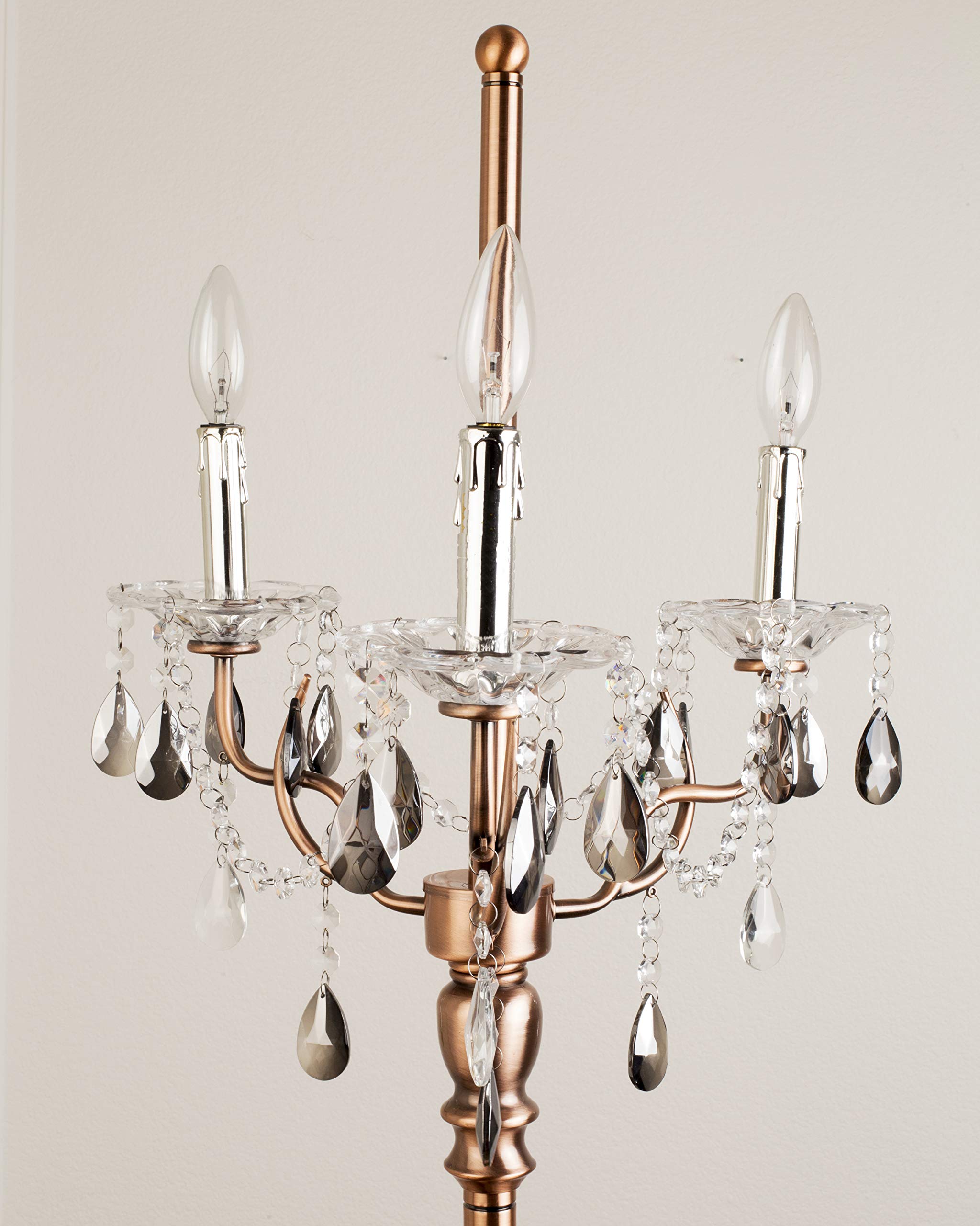 OK Lighting 35-Inch Crystal Table Lamp - Dusty Rose Rose Gold - Model OK-5126T