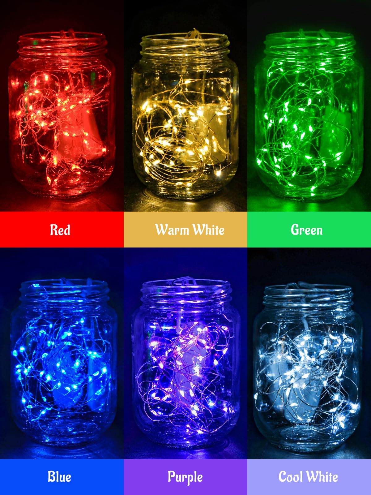 Fairy Lights Battery Operated, 6-Pack 7.2Ft W/20 Led Mini Lights String Lights For Christmas Decoration Waterproof Silver Wire For Mason Jar/Centerpiece Table/Bedroom/Wedding/Valentines Decoration