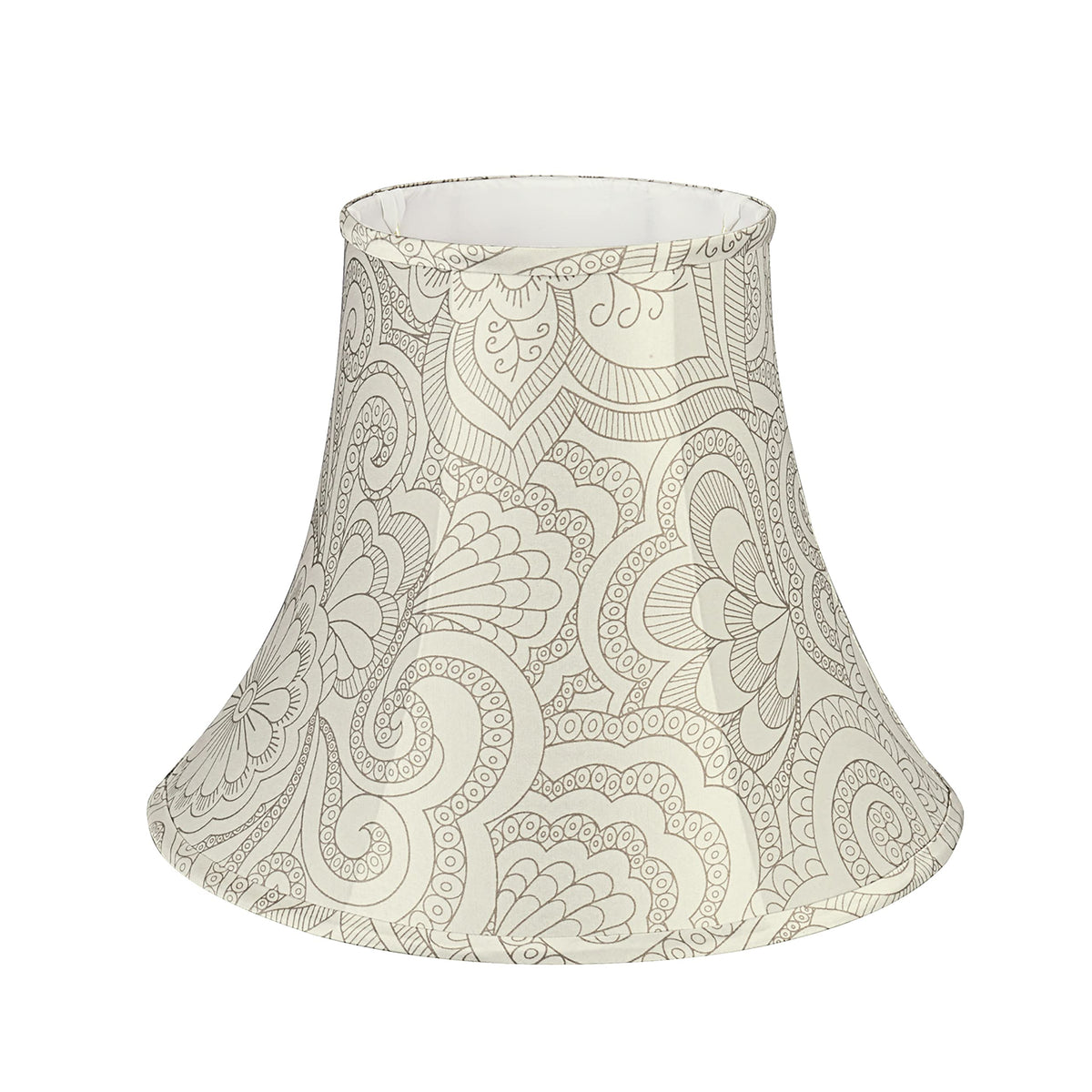 Aspen Creative 58055A, Bell Uno Lamp Shade, White & Grey, 7&quot; Top x 14&quot; Bottom x 11&quot; Slant Height, Slip UNO 36mm