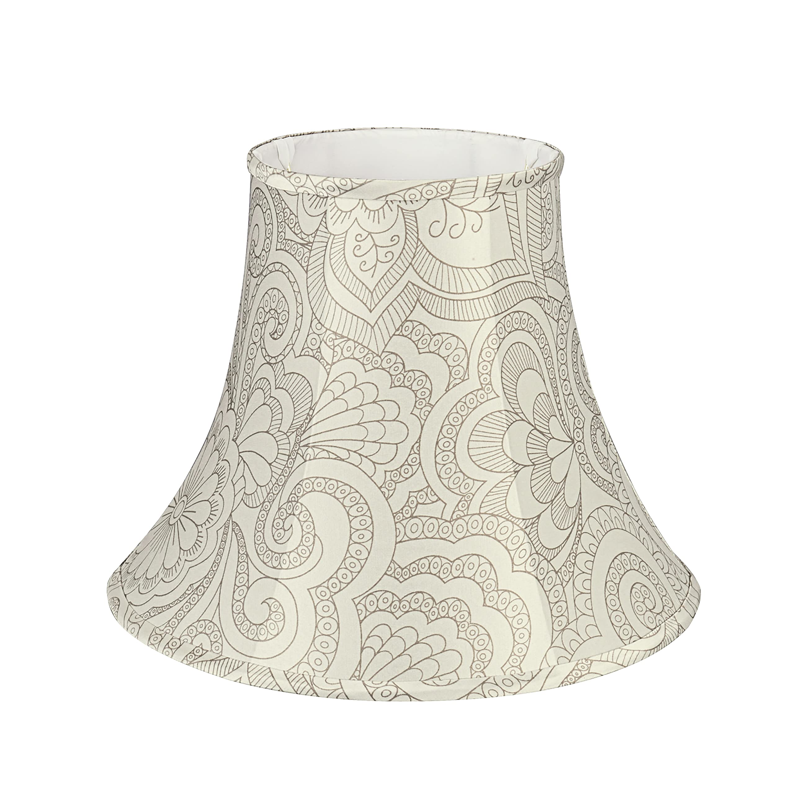 Aspen Creative 58055 Transitional Bell Shape Uno Construction Lamp Shade In White & Grey, 14&quot; Wide (7&quot; X 14&quot; X 11&quot;)