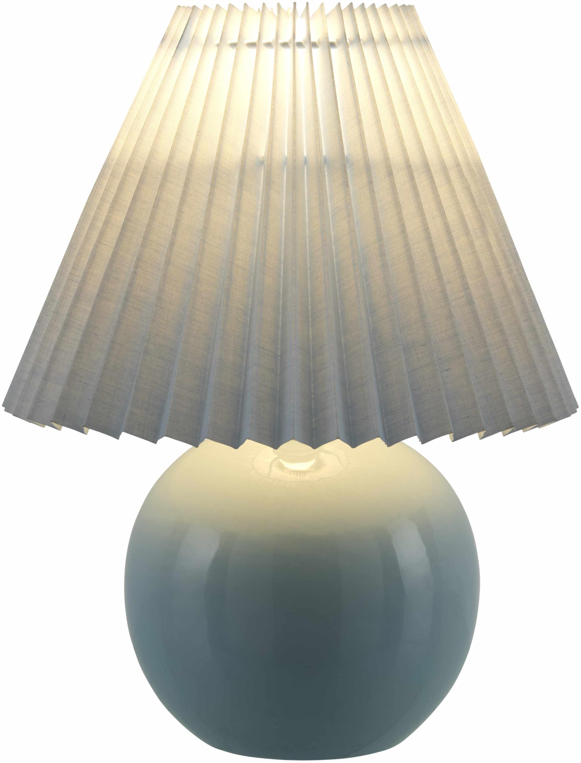 Boutiquerugs Shcheglovo Boho Ceramic Bedside Table Lamp For Bedroom Nightstand - End Side Lighting For Living Room - Light Blue