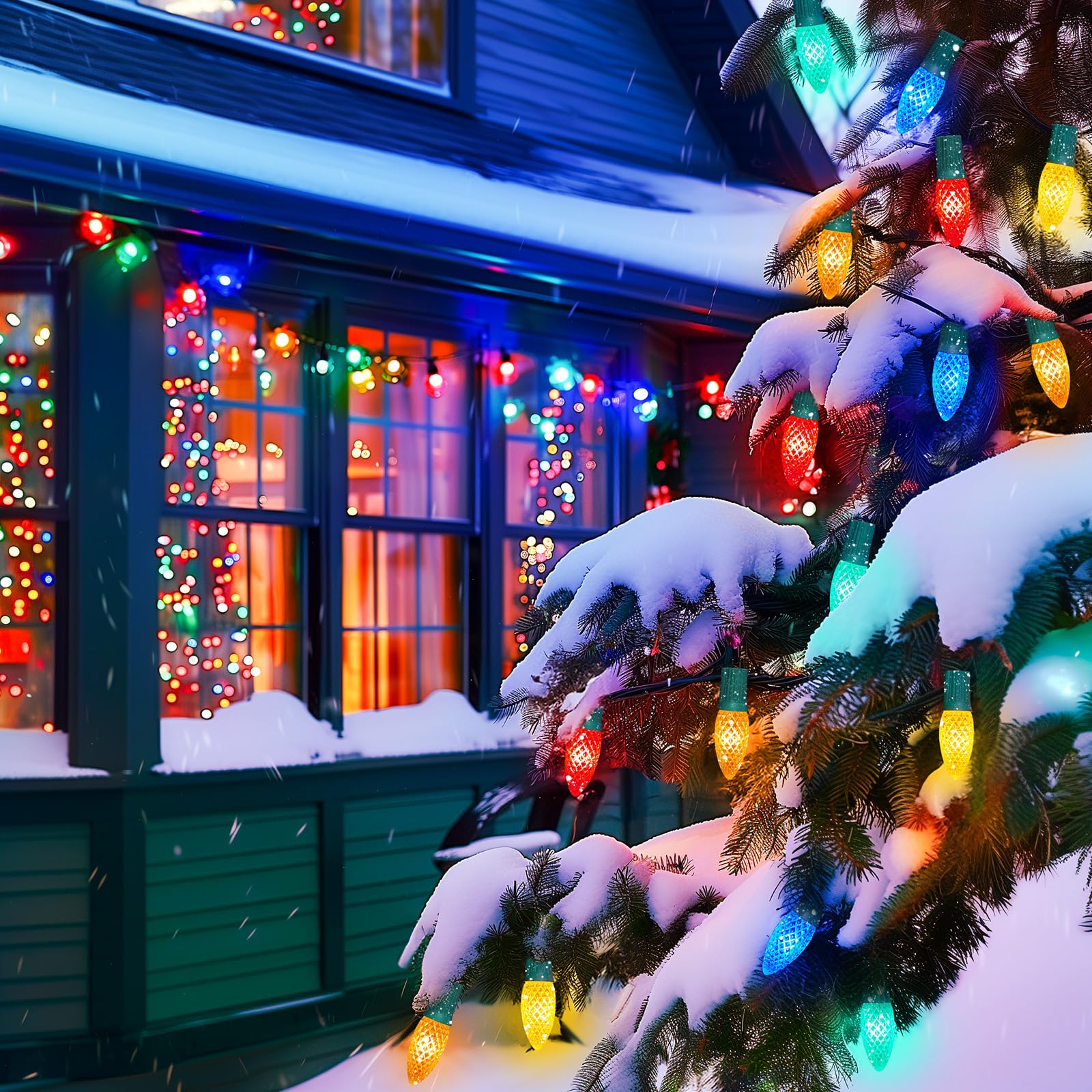 Minetom C9 LED Christmas String Lights - 150 FT Waterproof Multicolor - Heavy Duty UL Certified for Indoor/Outdoor Decor