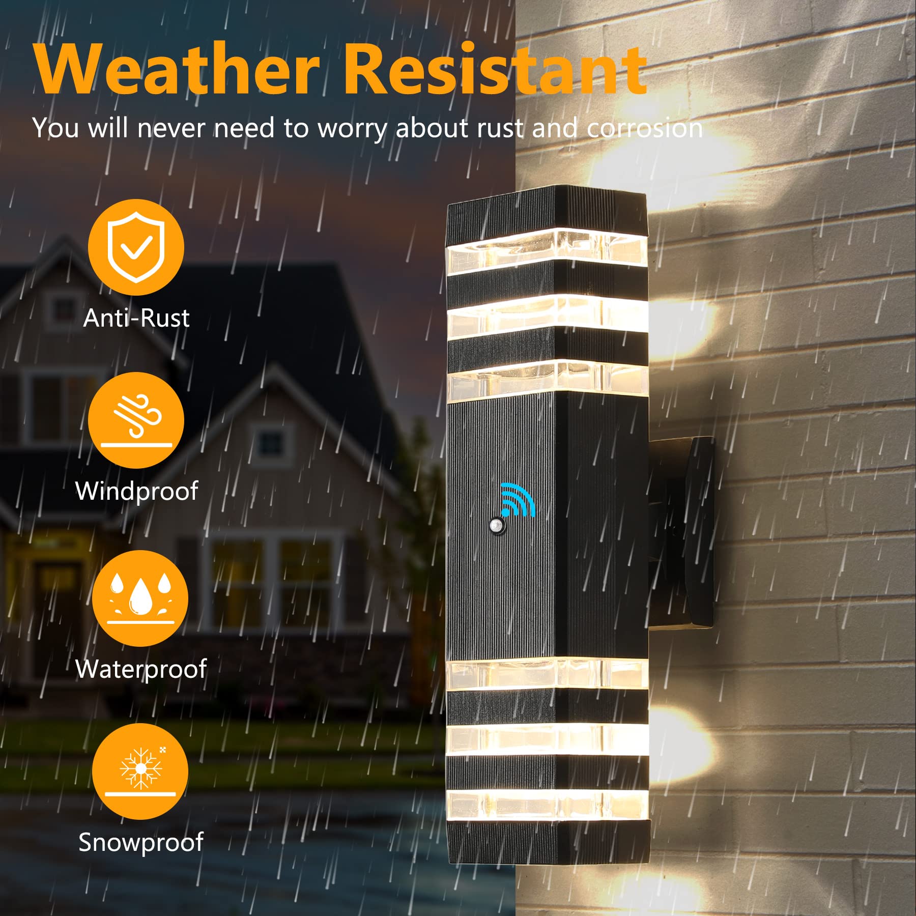 Tewei 6 Pack Outdoor Wall Lights, Ip65 Waterproof, Dusk To Dawn, 3000K Black Porch Lighting