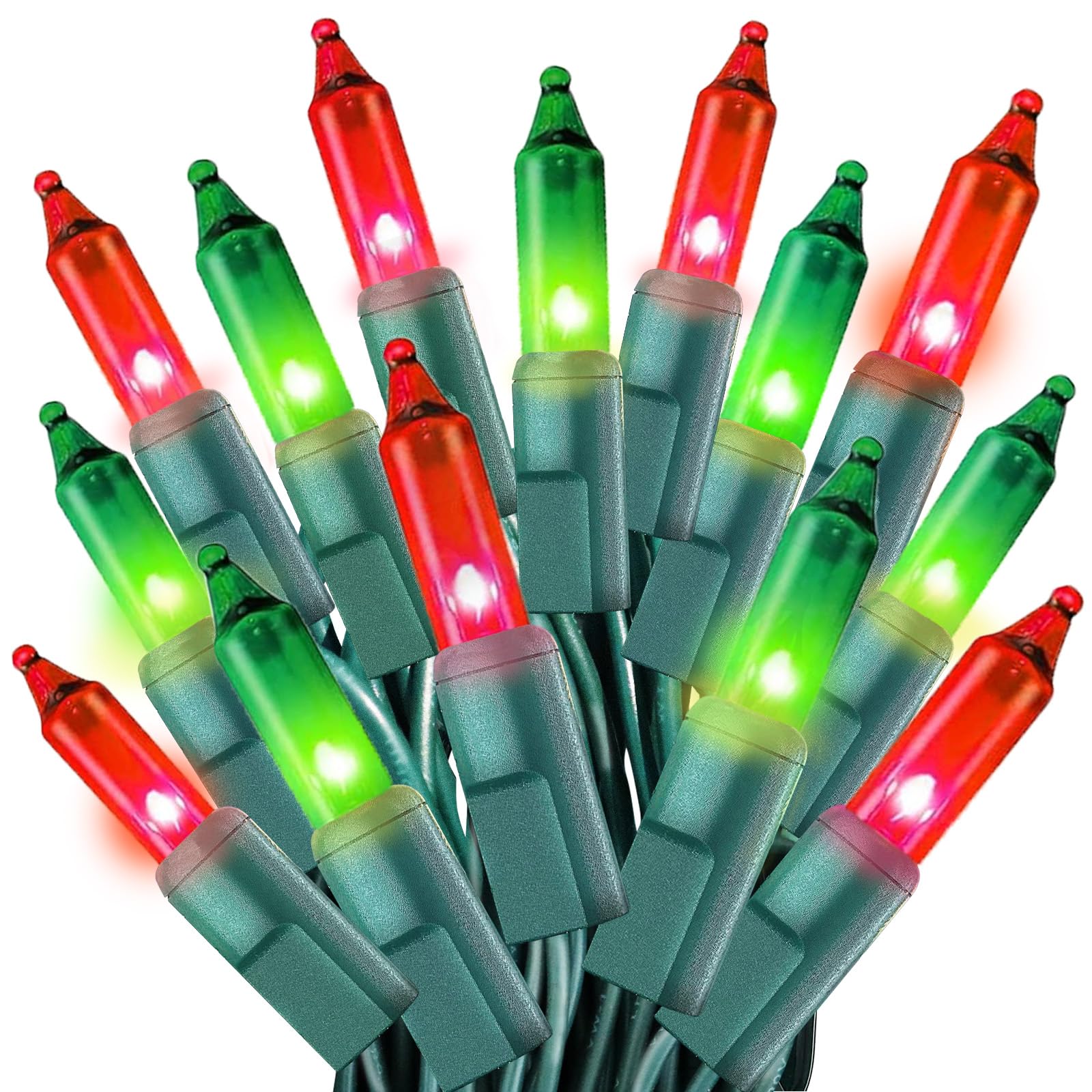 Cxlho Christmas Lights 25Ft 100 Count Incandescent Bulbs Red And Green Mini Lights With Green Wire For Christmas Tree  Garland  Wedding  Party  Home  Indoor & Outdoor Festival Decoration
