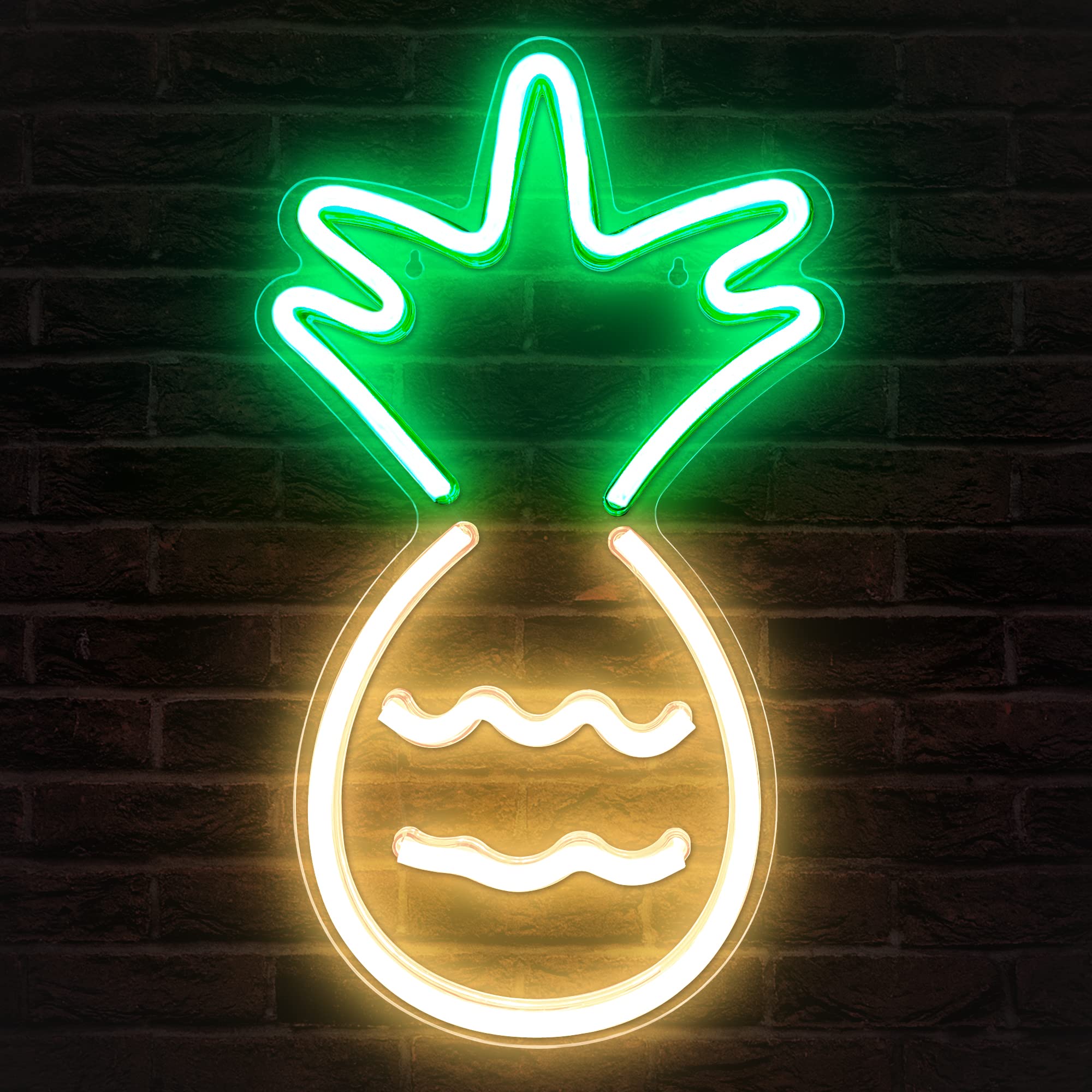 Lumoonosity Pineapple Neon Light - Acrylic LED Sign, 17 x 10-inch, PINEAPPLE Color, Model NS-PINEAPPLE, Wall Decoration for Bedroom