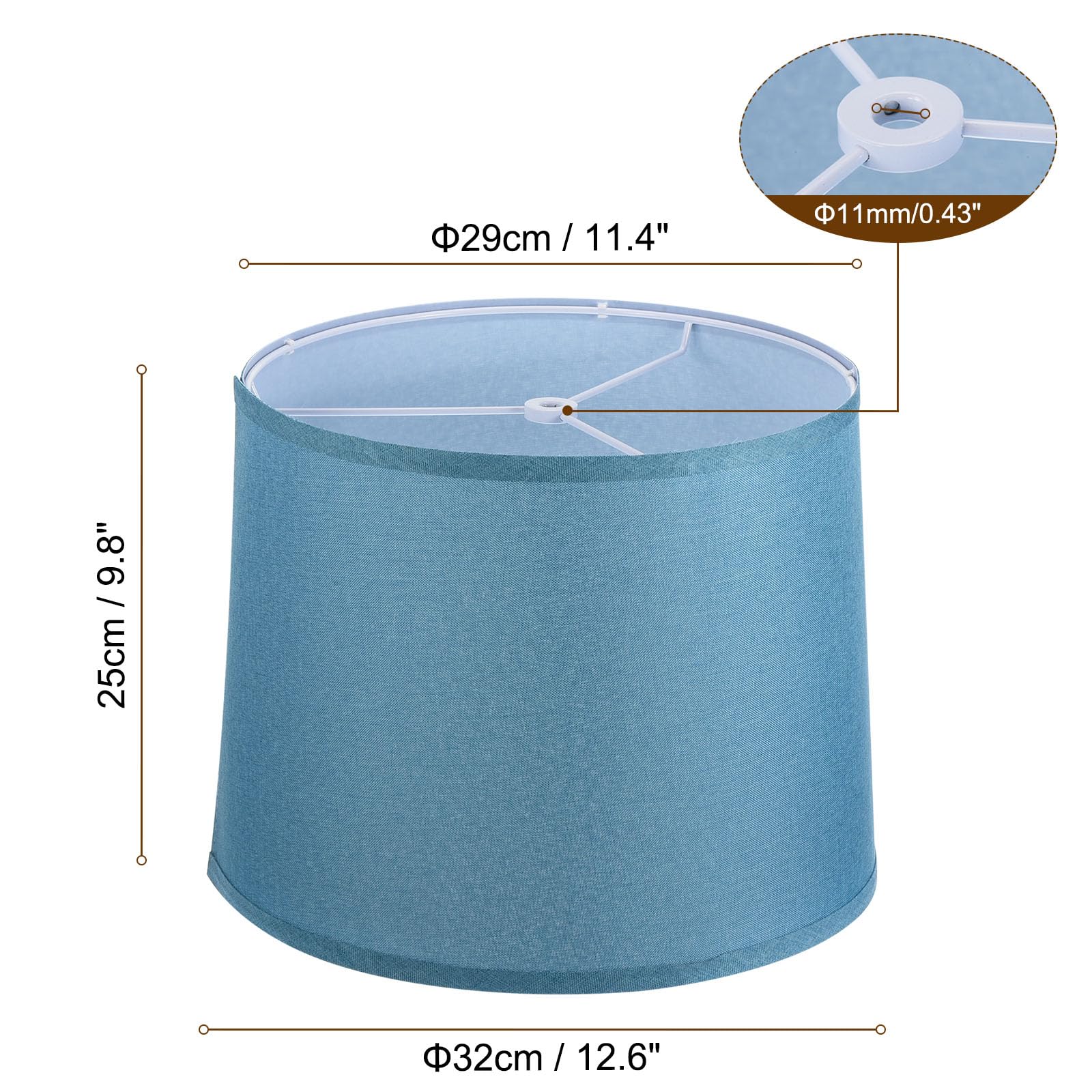 PATIKIL Drum Lamp Shade for Table/Floor Lamps, 11.4in Top x 12.6in Bottom x 9.8in High, Blue, Easy Assembly, Model pta