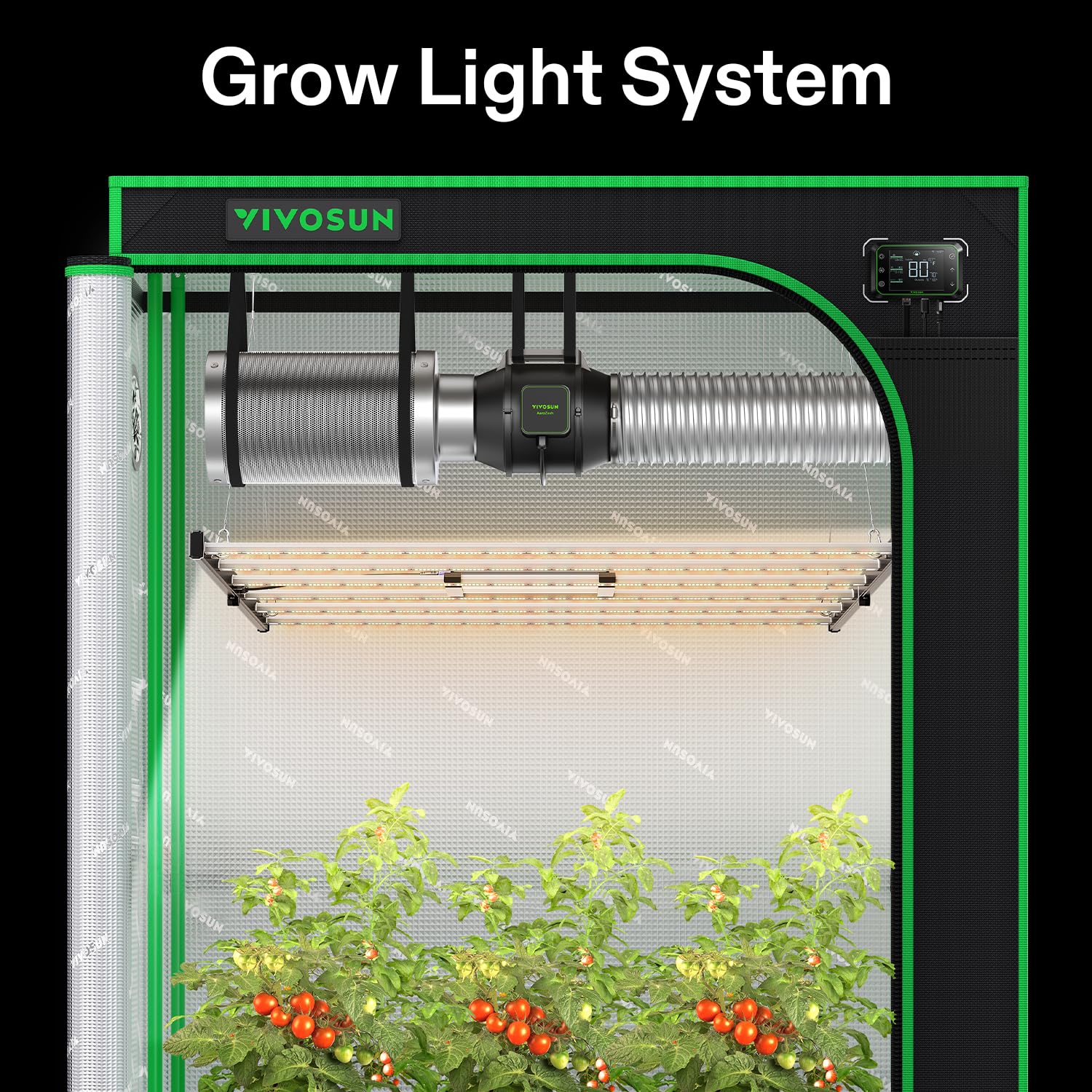 VIVOSUN VSFL6450 Bar LED Grow Light, 645W 6 Bars Plant Grow Light, Foldable & Dimmable, Full Spectrum with UR/FR Light for Indoo