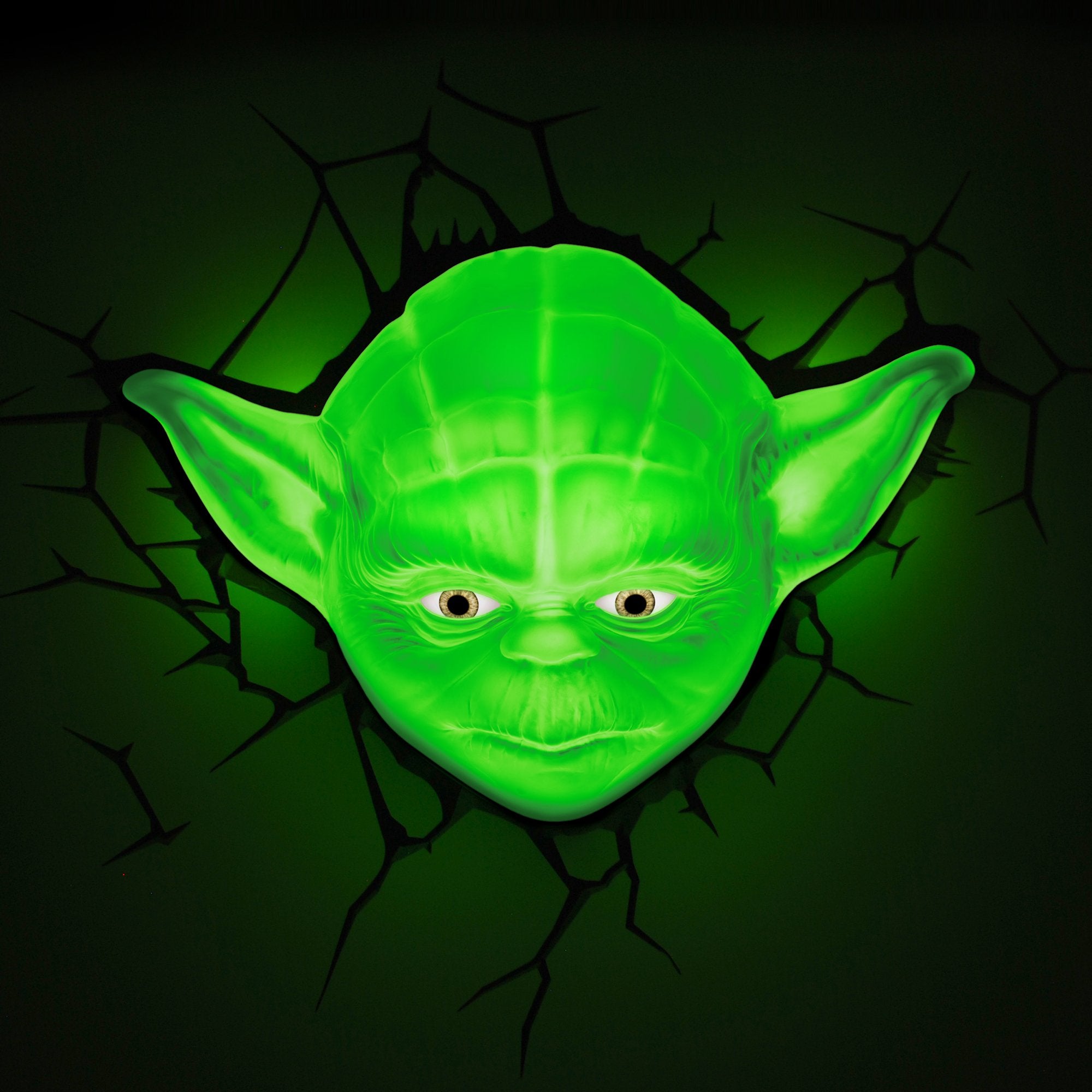 3DLightFX 3D Deco LED Wall Light - Star Wars Yoda Face, Plastic, Model 816733020570, Color: Yoda