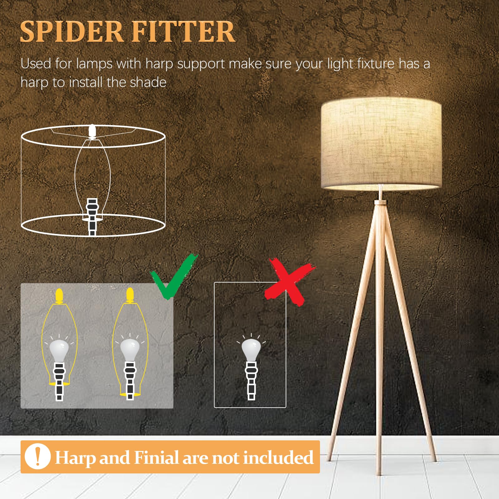 Drum Lampshade Set Of 2, Lamp Shade For Table Lamps Floor Lamp, 13" Top X 13" Bottom X 10" High Large Lamp Shades, Modern Fabric Lampshades, Easy Assembly Replacement Lamp Shades Spider Fitter(Beige)