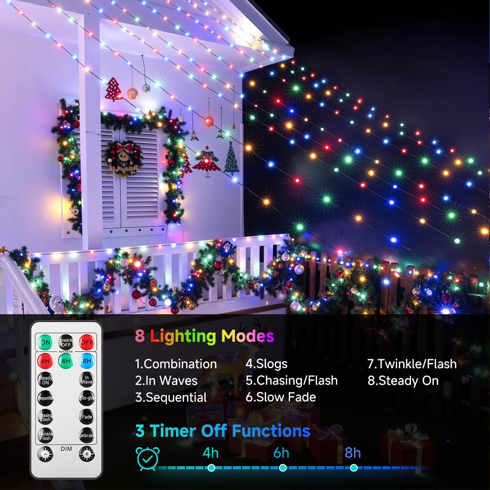 Mlambert 1050 Led Christmas Lights 344Ft  Outdoor Waterproof Dimmable Fairy Lights With Remote  8 Modes Indoor Lighting For Holiday D?Cor  Multicolor