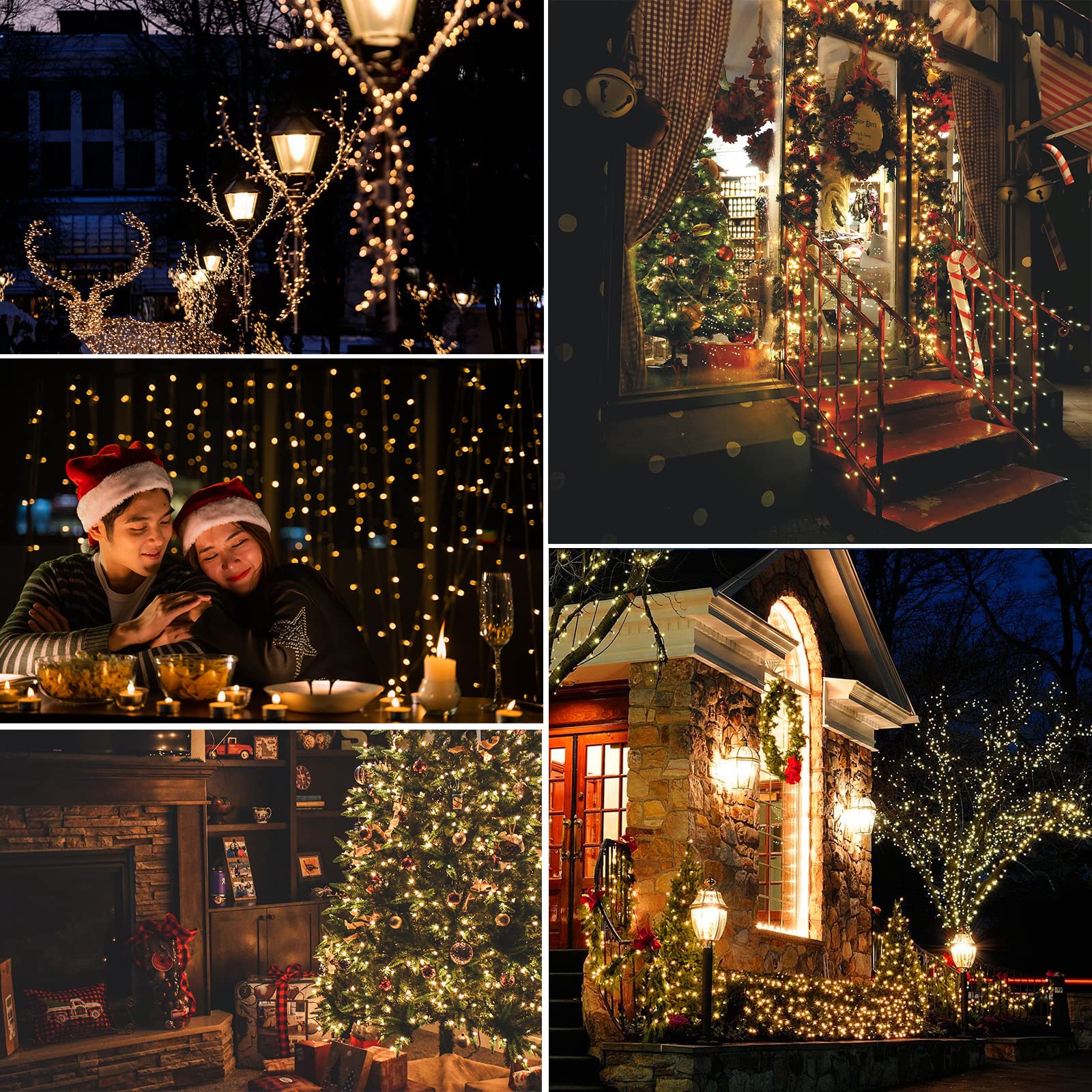 OMIKA 50ft Fairy Lights, 150LED Dimmable RGB+Warm White, 14 Modes, Plug-in, Model DY-OA08-1, Outdoor String Lights for Décor