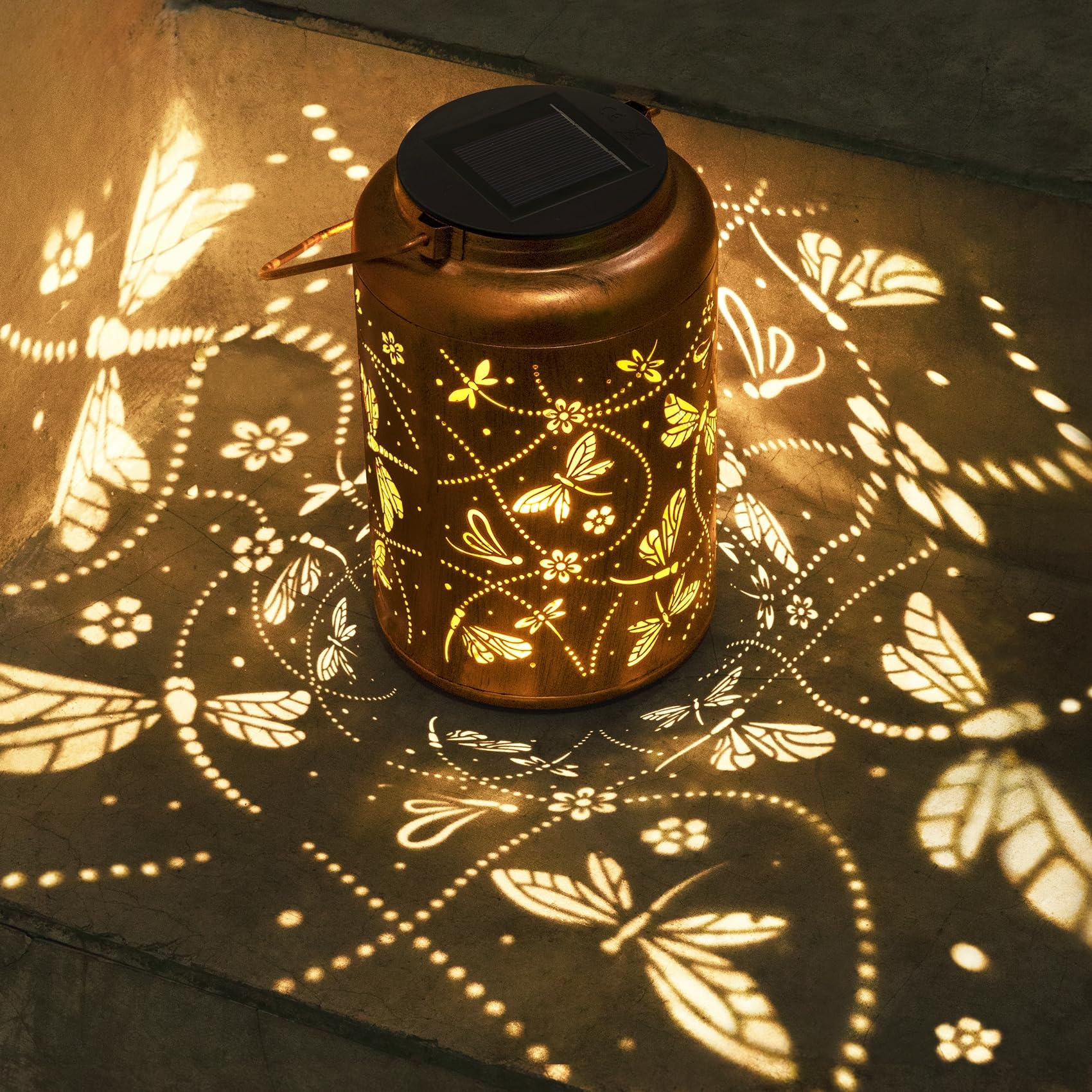 Christmas Gifts For Woman  Dragonfly Solar Lanterns Outdoor Waterproof Dragonfly Gifts  Metal Hanging Lanterns For Yard Garden Decor
