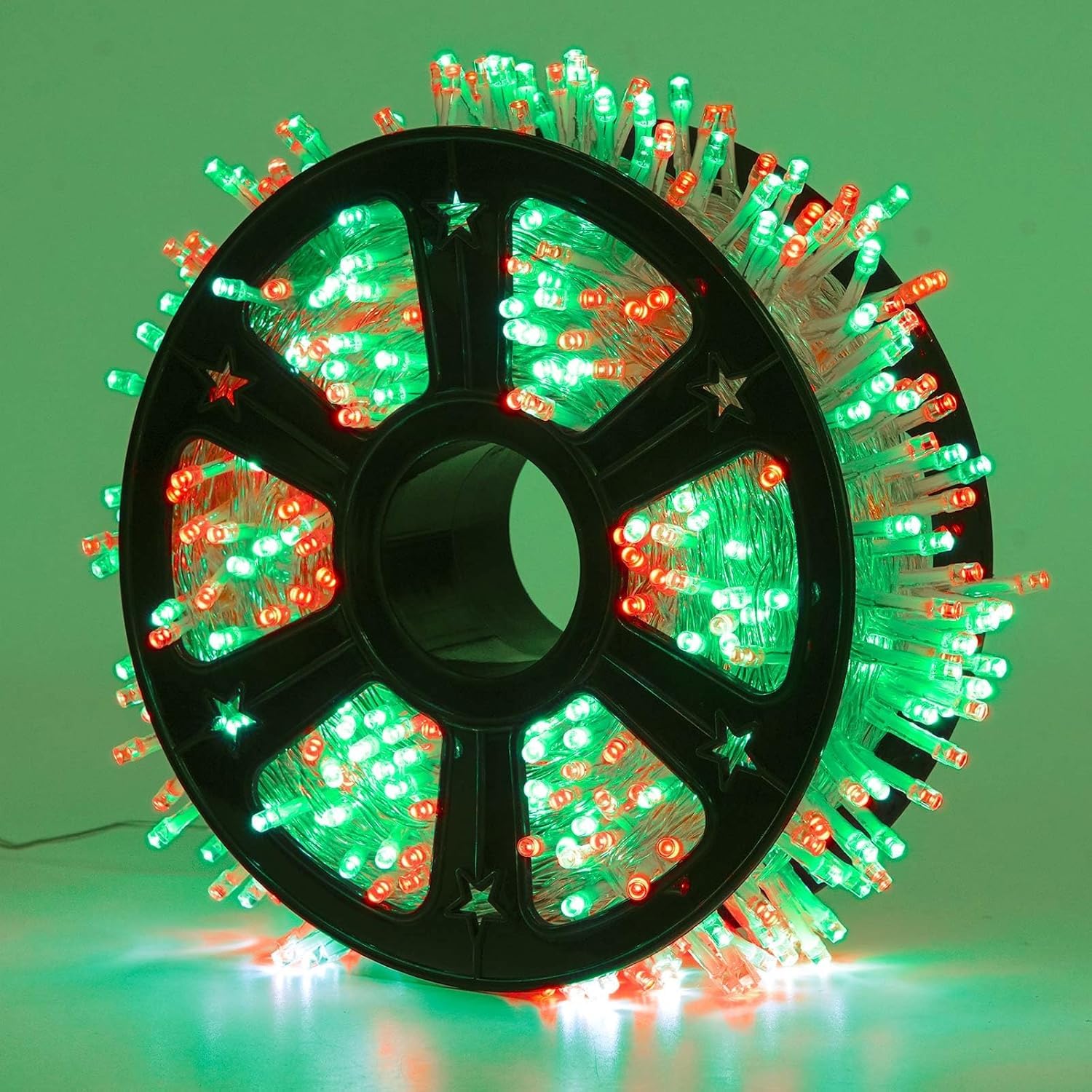 Jmexsuss 600 Led Christmas String Lights Outdoor, Red And Green Lights Clear Wire, Christmas Twinkle String Lights Plug In For T