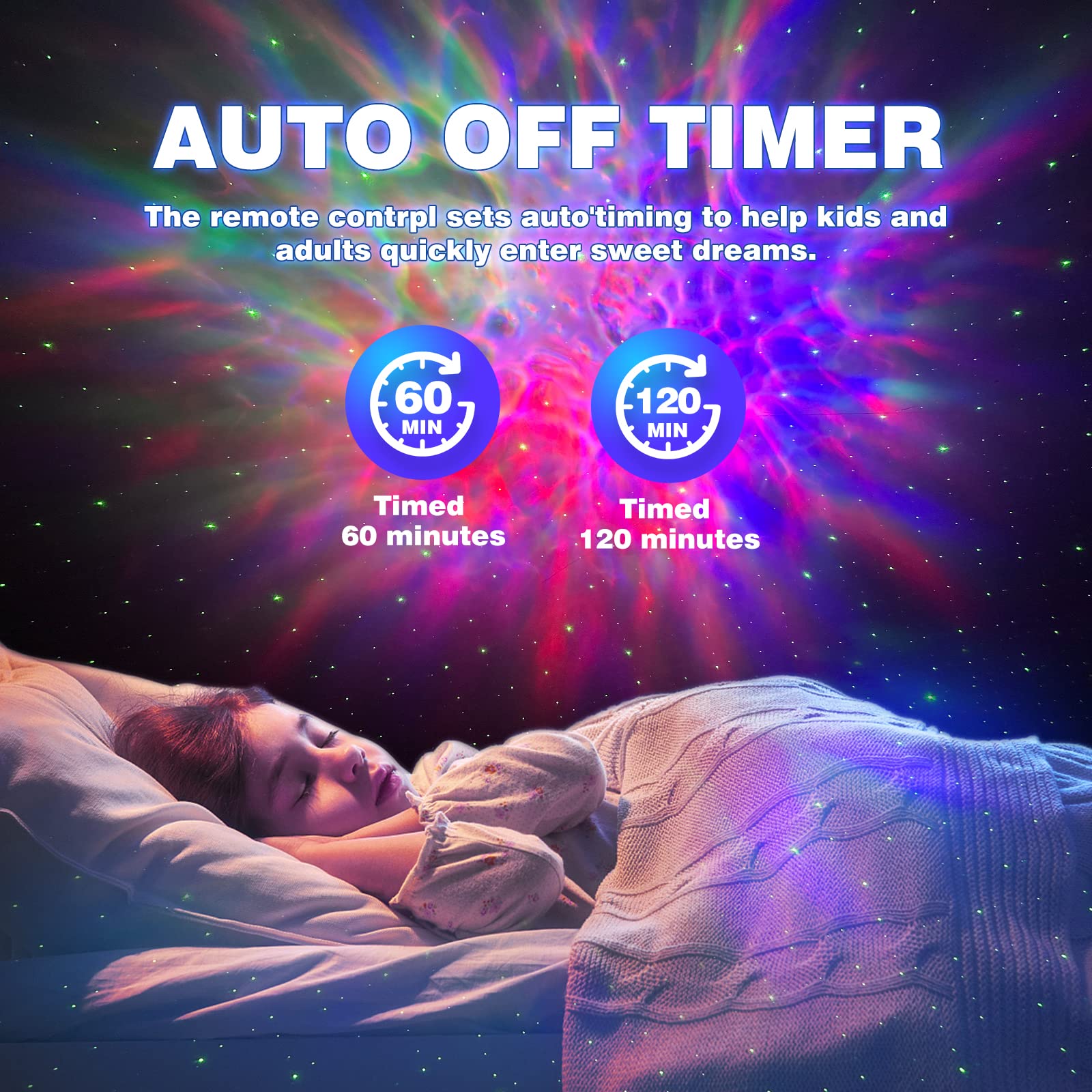 FSSQBFLC Astronaut Galaxy Projector, Star Projector LED Lamp, Remote & Timer, Black, Model HR-F2