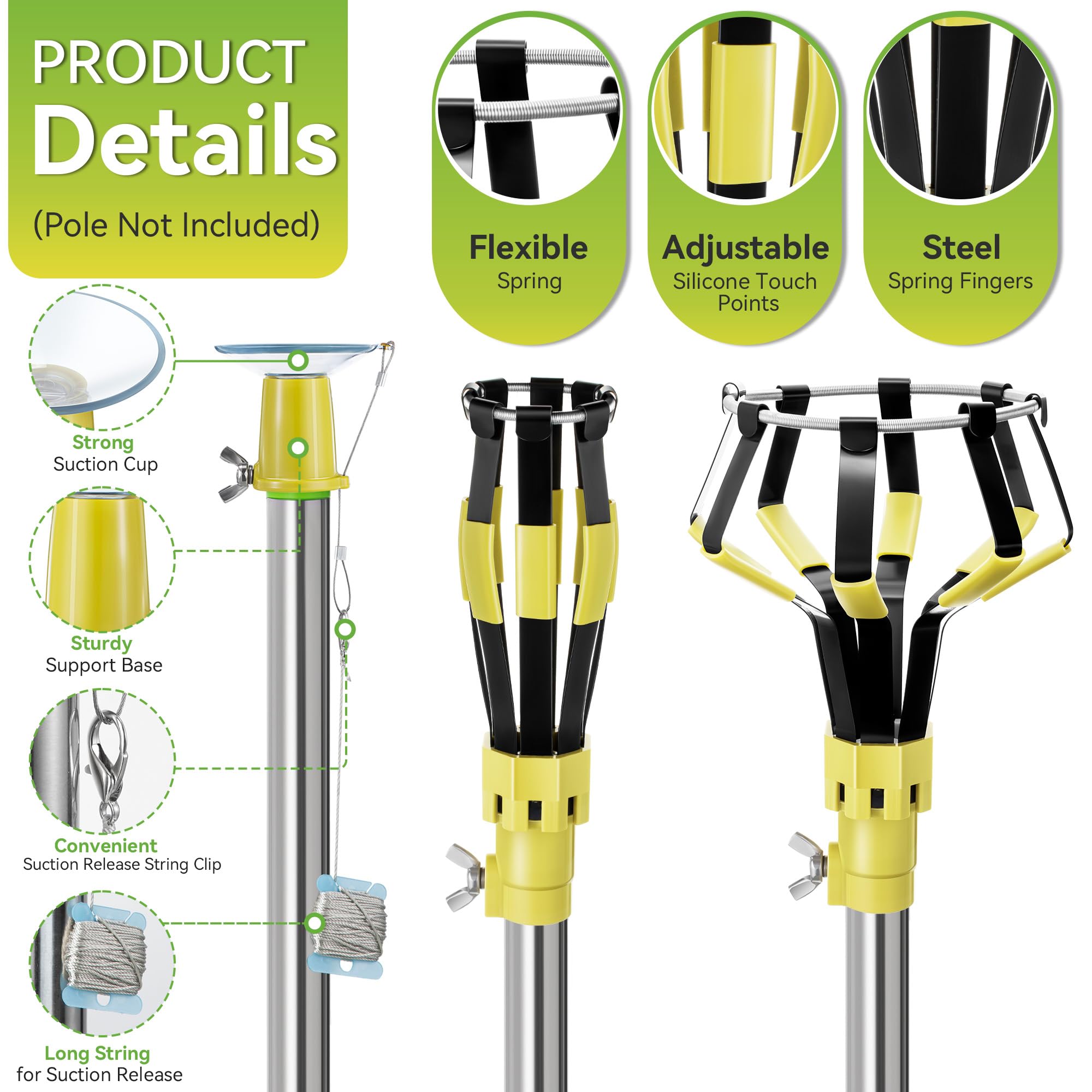 Dreyoo 3 Pieces Set Light Bulb Changer, Standard Incandescent, Floodlight And Suction Cup Light Bulb Changer Compatible With Sta
