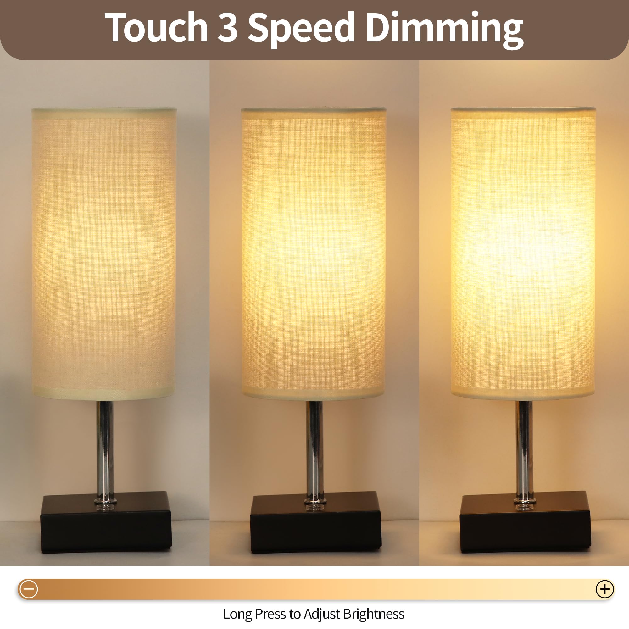 Plmmy Cordless Table Lamp, Battery Operated Lamp Touch Dimmable,Rechargeable Lamp For Nightstand, Battery Powered Wireless Table