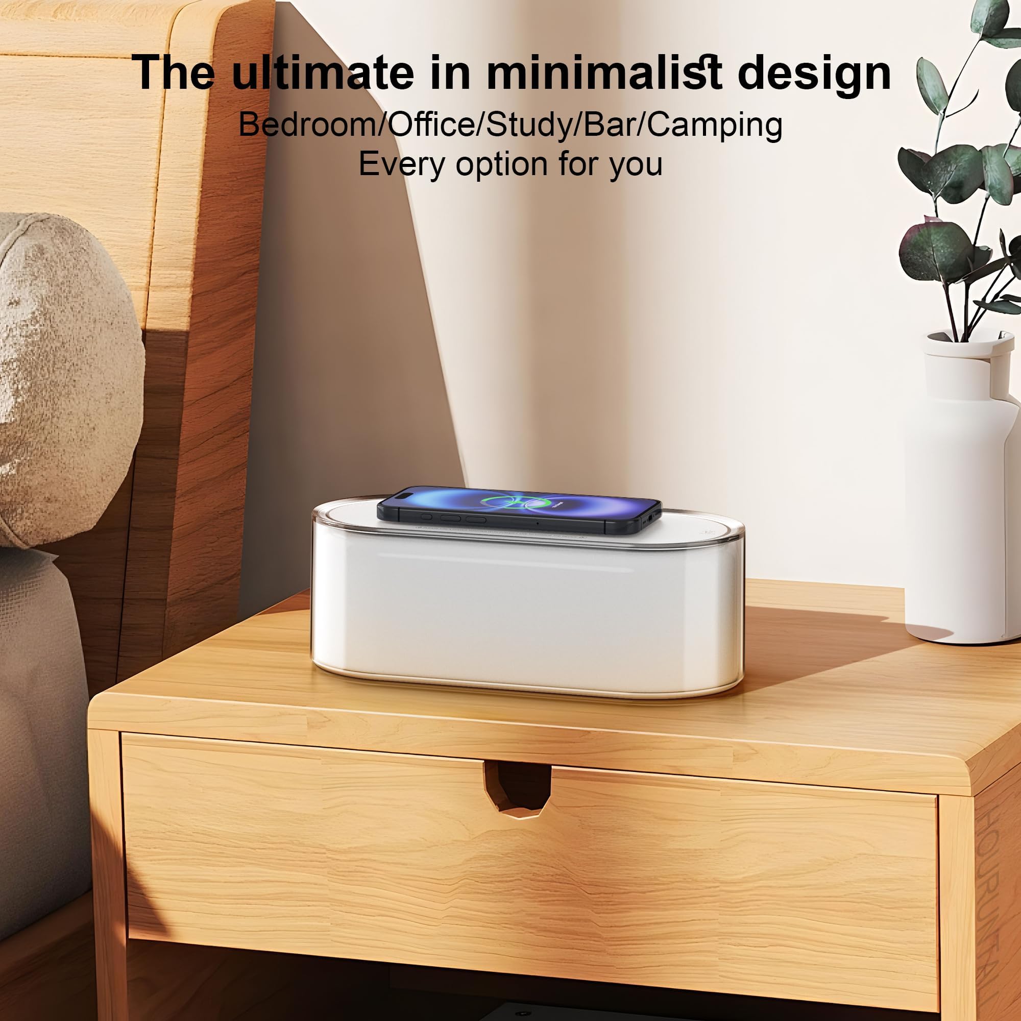 Wireless Pd 15W Charging Table Bedside Lamp Desk Nightstand Touch Adjustable Led Nursery Night Light 4 Level Natural Lights& Col