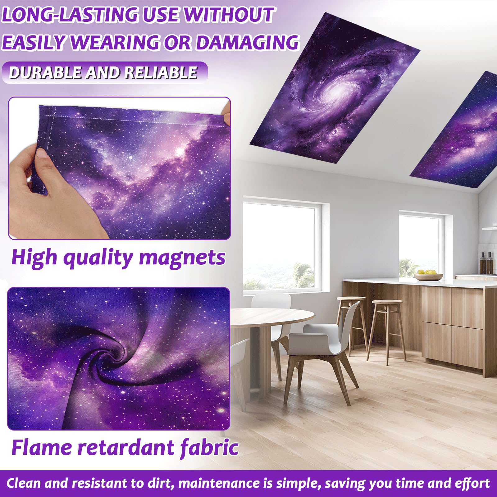 8 Pcs Fluorescent Light Covers With 80 Magnets Decorative For Classroom Ceiling Light 4 X 2 Feet Magnetic Light Cover Filter Eas