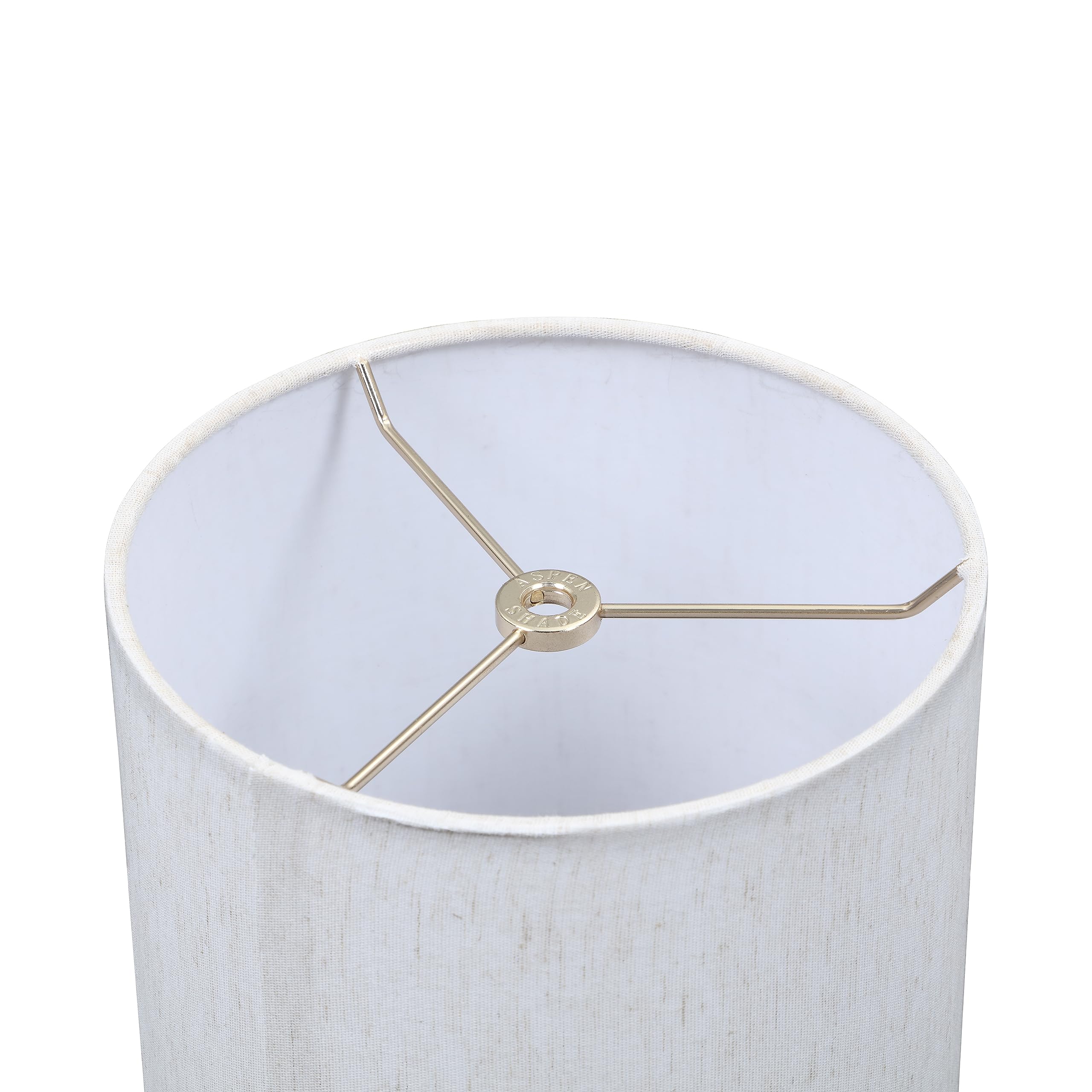 Aspen Creative Drum Lamp Shade, Off-White Flaxen, 8in x 8in x 11in, Model 31618, Flaxen Material