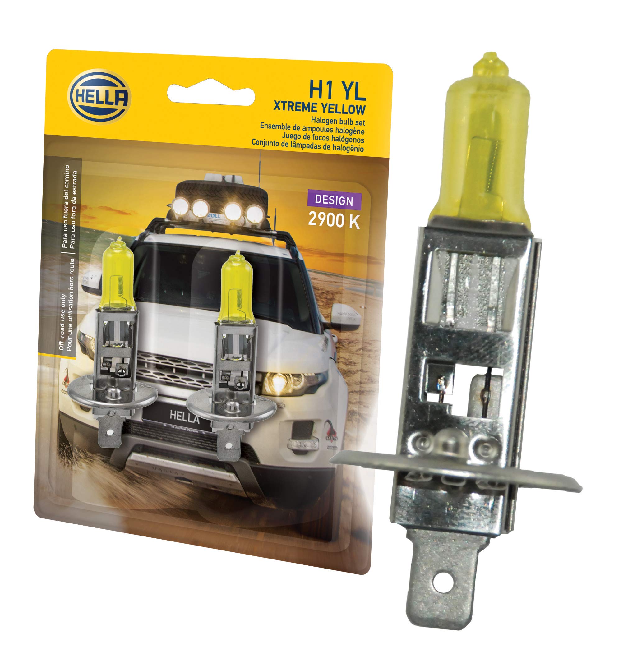 HELLA H1 YL Xtreme Yellow Bulbs, 12V, 55W