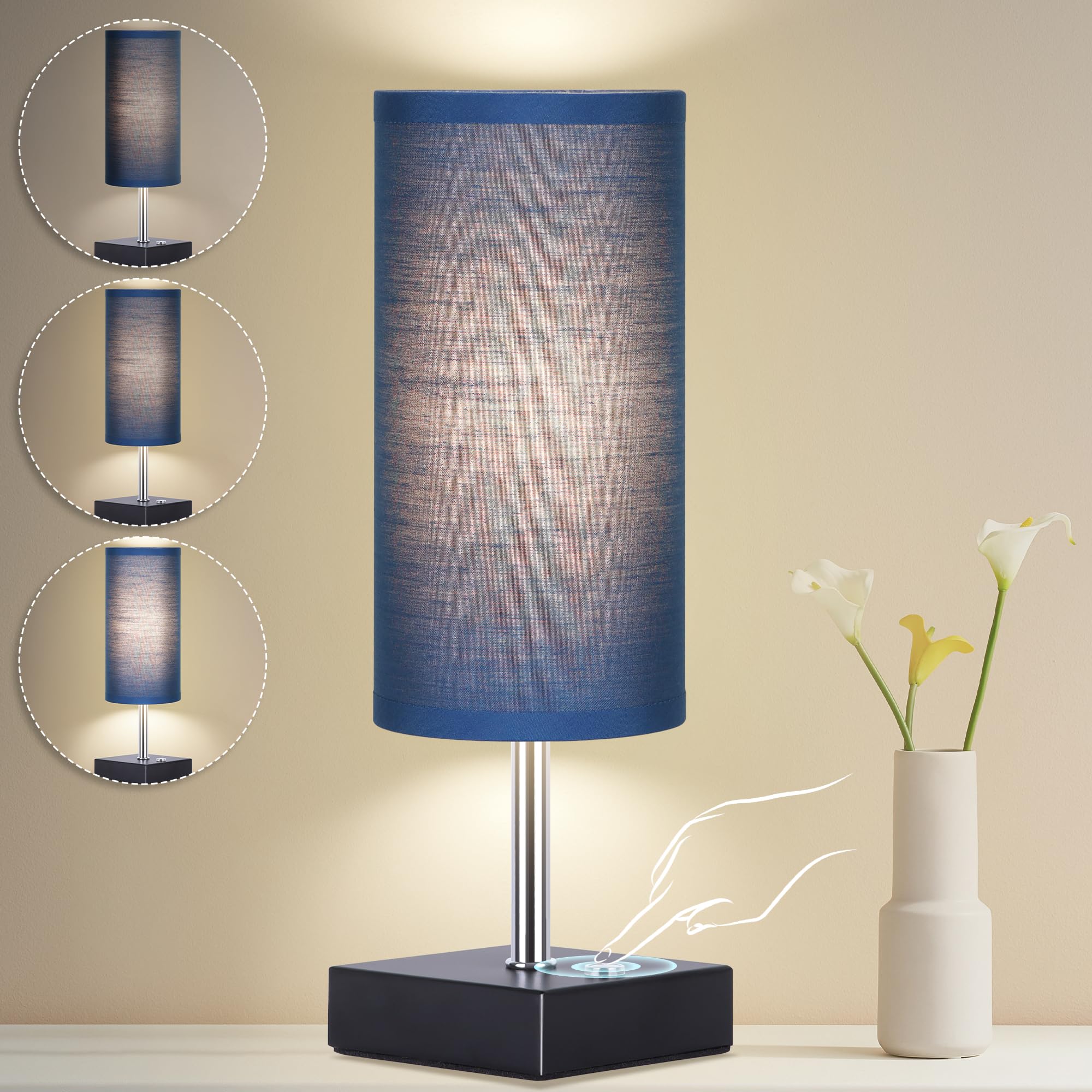 AVV Cordless Table Lamp, Battery Operated Lamp for Night Stand, 3 Modes Battery Powered Wireless Table Lamp, Touch Control Recha