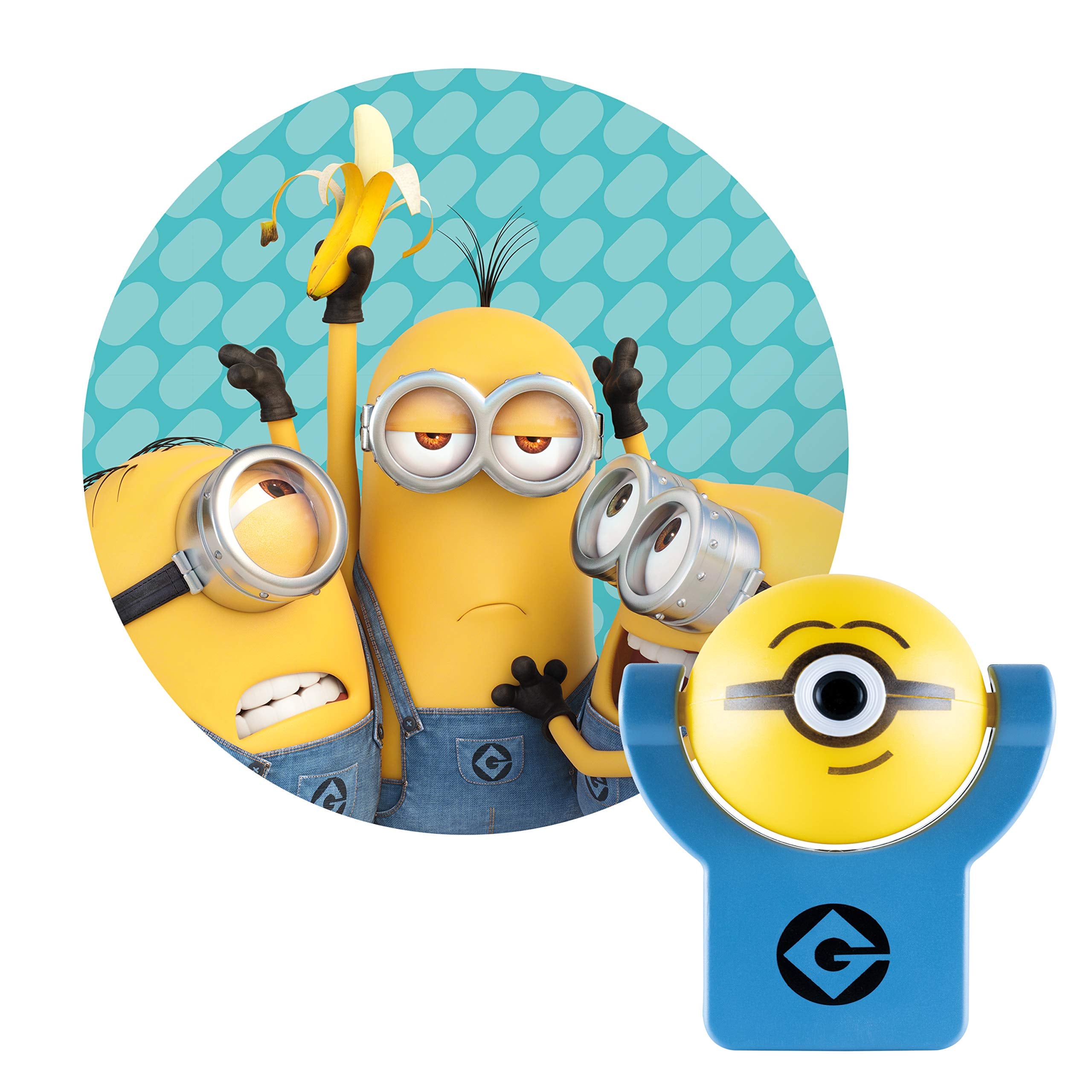Minions Projectables Plug-in Night Light, Despicable Me, for Kids, Collector? Edition, Light Sensing, Project Image on Ceiling, 