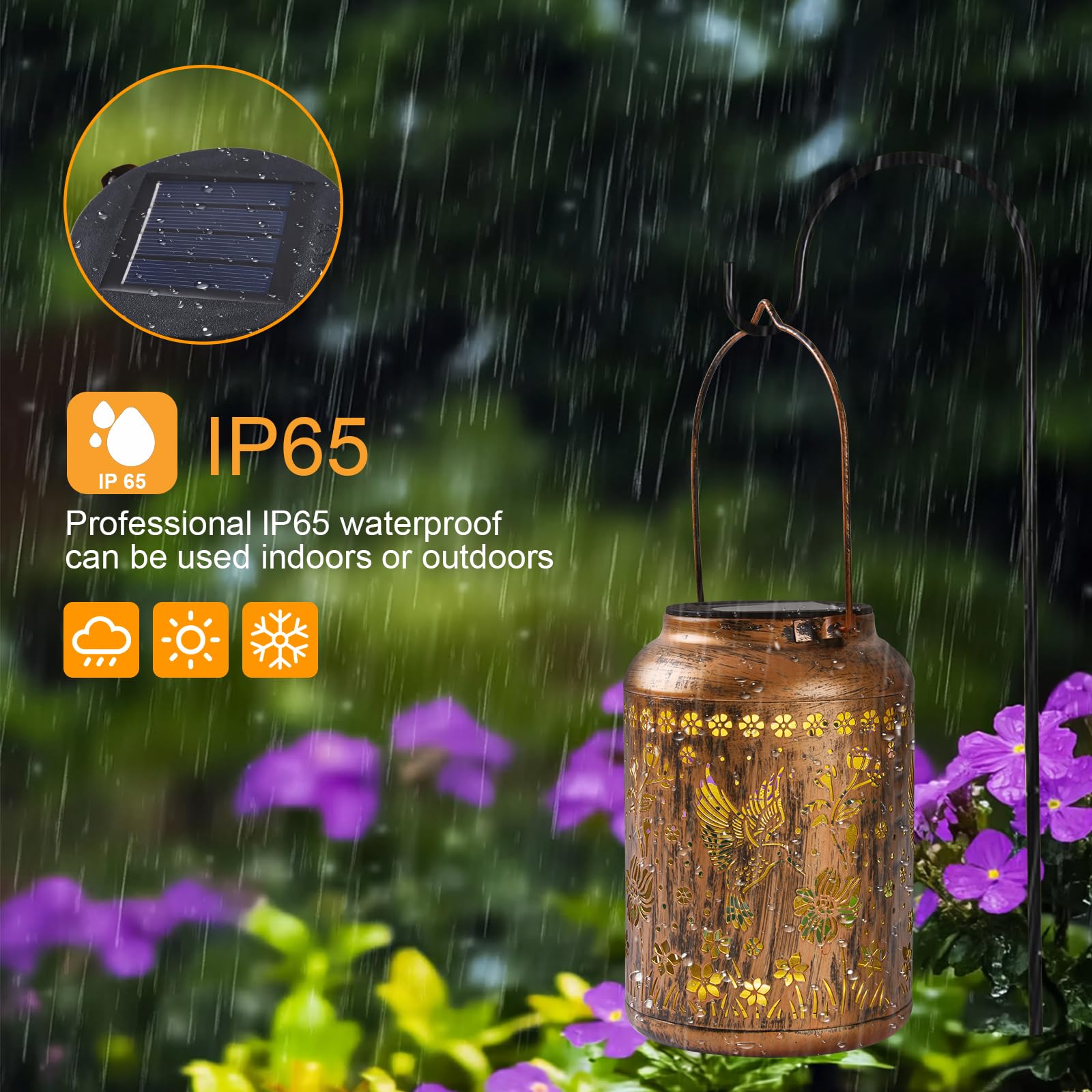 Hummingbird Lantern Solar Outdoor  Chrismas Gifts  Solar Light Outdoor Waterproof Led Decorative Garden For Lawn  Landscape  Patio  Porch Hanging Lantern For Women  Ladies  Mom  Grandma