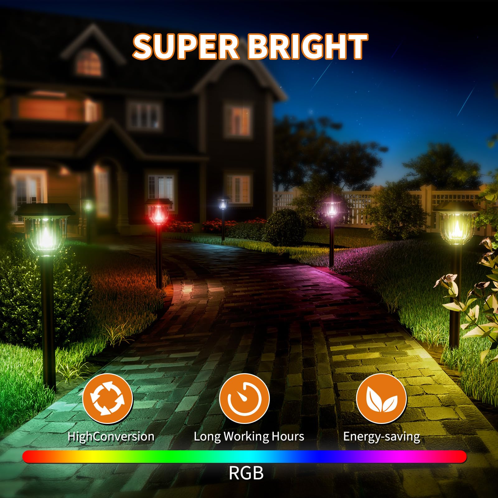 Aosea Solar Pathway Lights Outdoor Waterproof, Solar Outdoor Lights,Solar Powered Landscape Lights, Outside Lighting For Yard, P