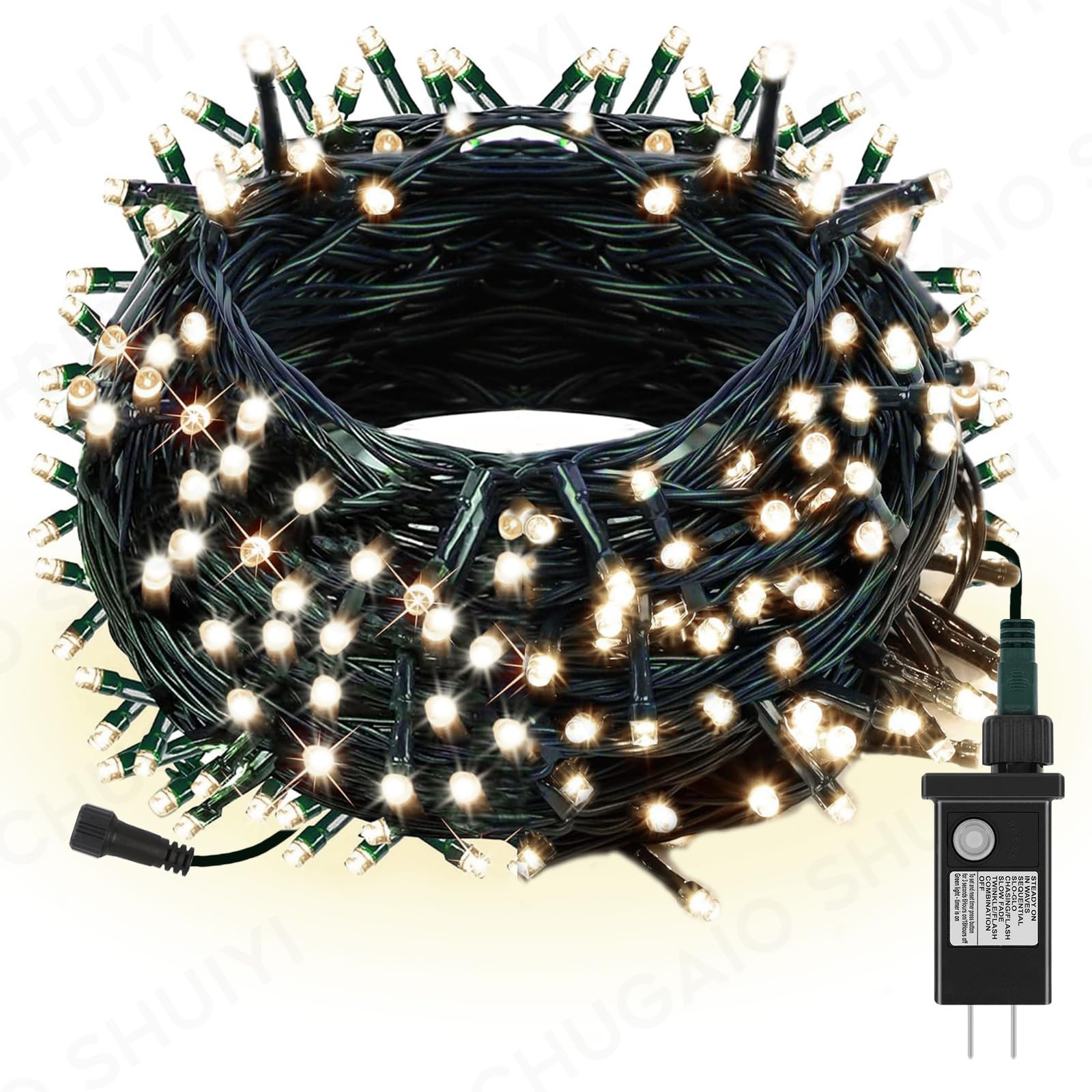Extra Long 132ft Christmas Decorative Mini Lights, 400 LED Black Wire Fairy Starry String Lights Plug in, Timer & Memory & 8 Mod