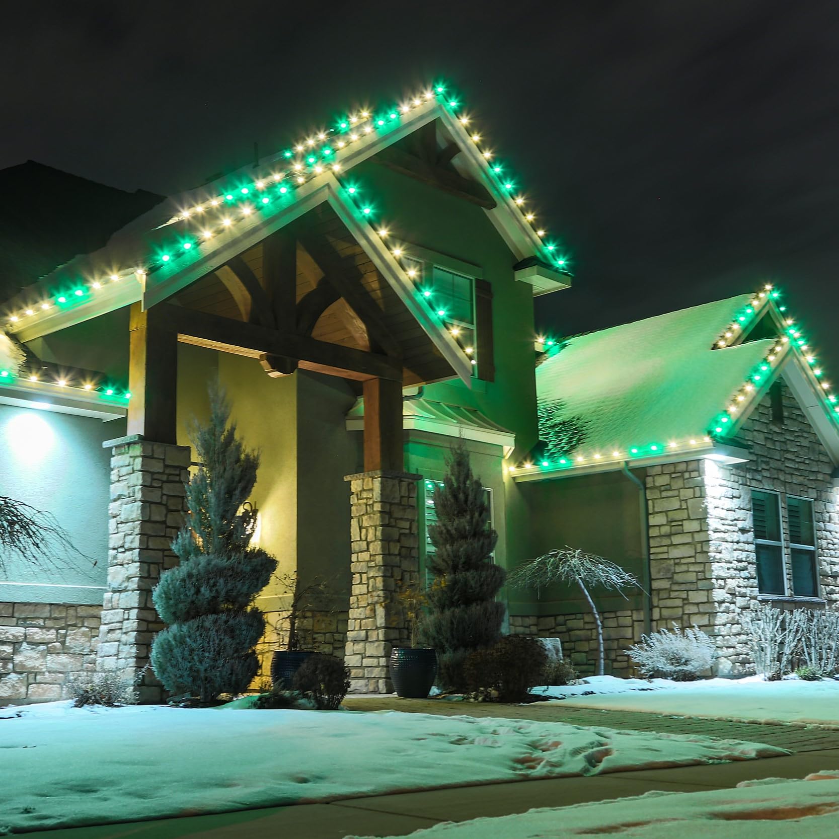 Hlo Lighting Set Of 25 Green C9 Christmas Lights | Faceted C9 Led Christmas Light Bulbs For Indoor & Outdoor Use | Durable C9 Le