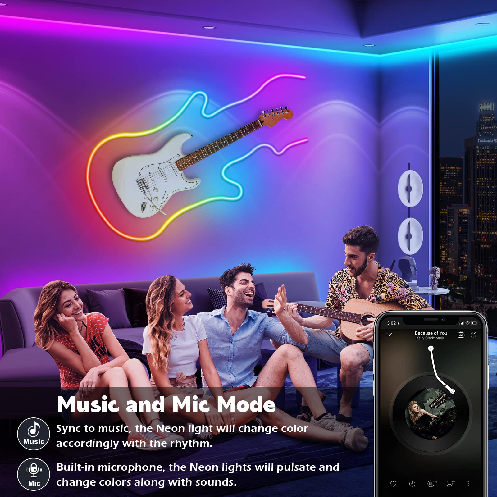 AILBTON 150FT LED Neon Rope Lights, App/Remote Control, IP65 Waterproof, RGB Colors, Flexible for Bedroom Decor