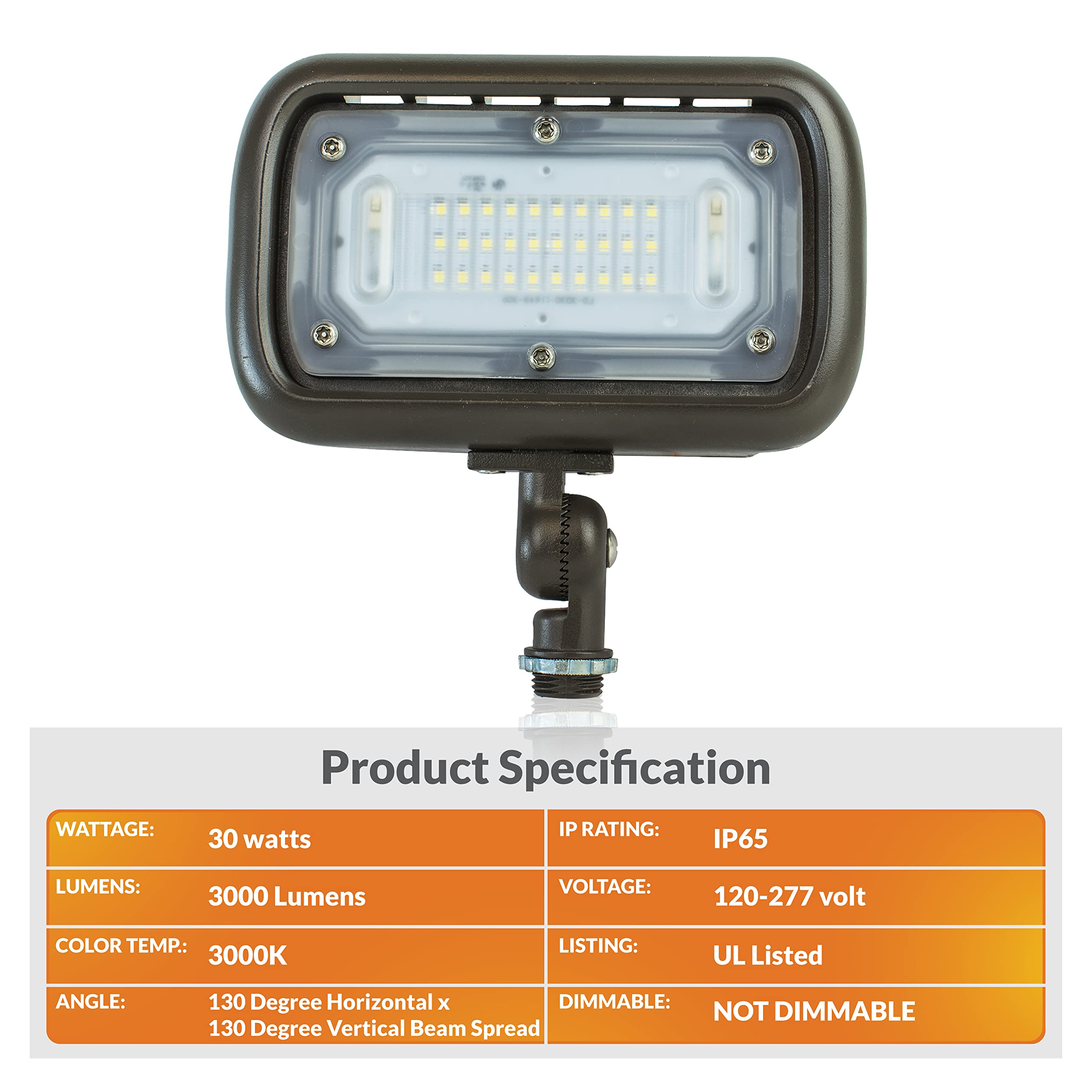 Newhouse Lighting 30-Watt Outdoor LED Wall Wash Flood Light, Weatherproof, Bronze, Model WW30BRZ, 1-Pack