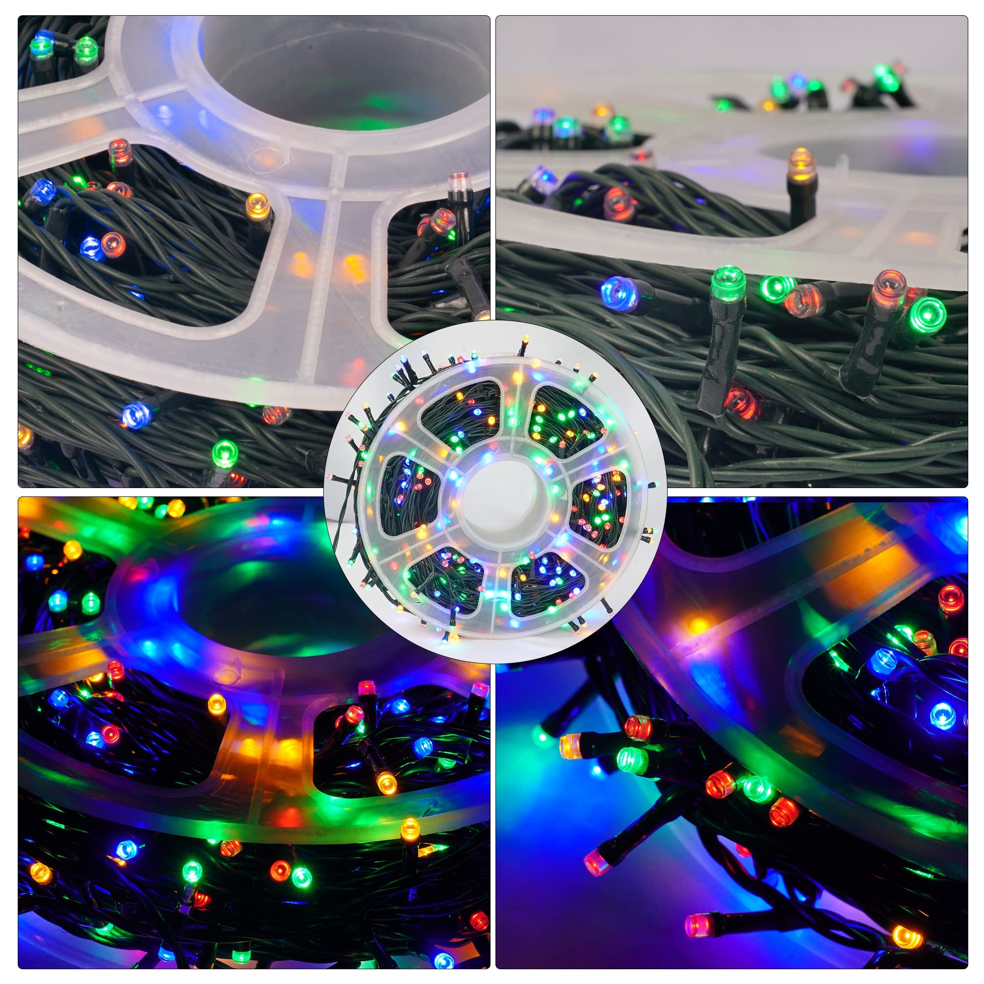 Funpeny 164Ft 500 Led Christmas Indoor Outdoor Decorative String Lights, 8 Modes Waterproof Green Wire Led Fairy Light For Xmas