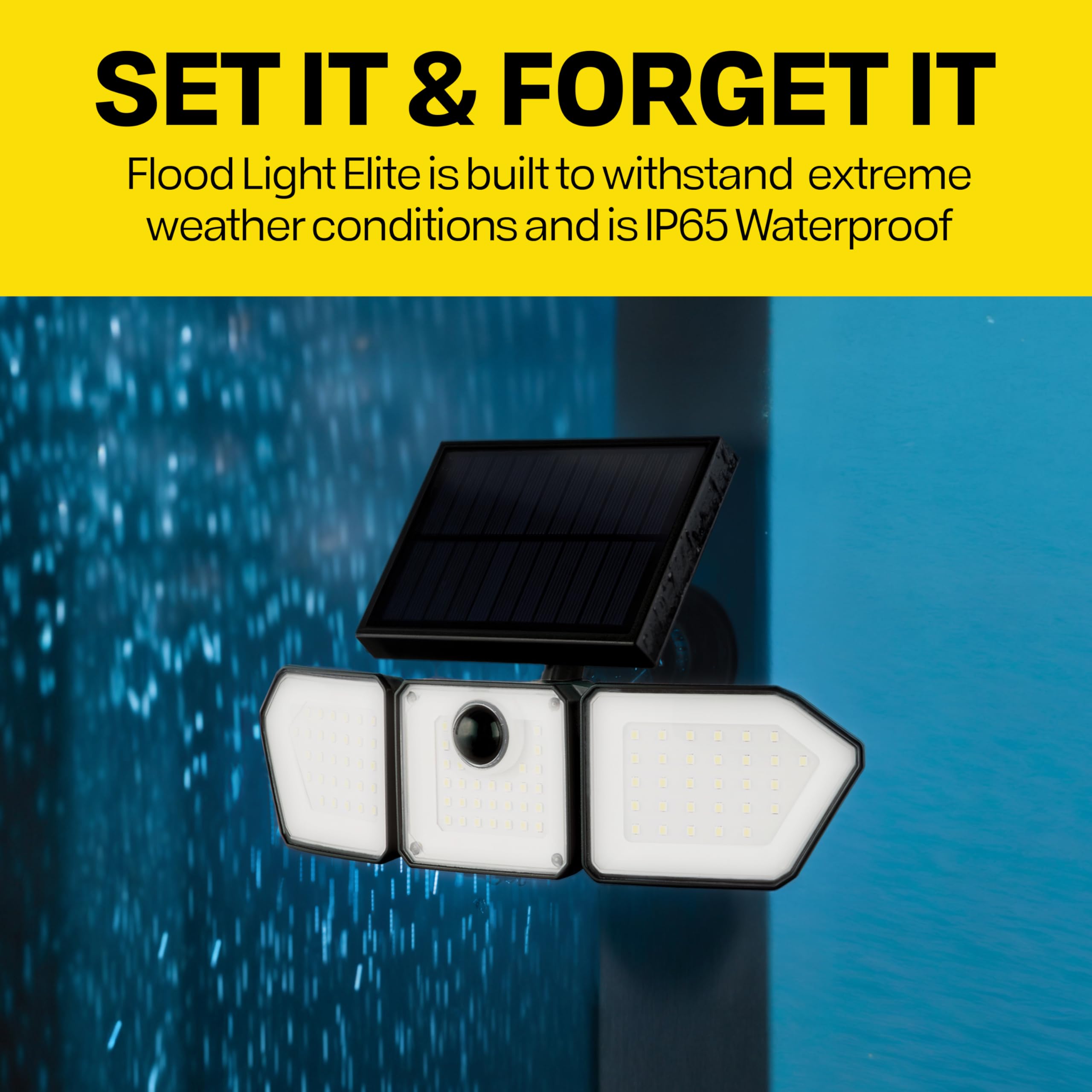 Bell+Howell Bionic Flood Light - 2 Pack Solar Motion Sensor, 500 Lumens, Waterproof, Black, Model 1146