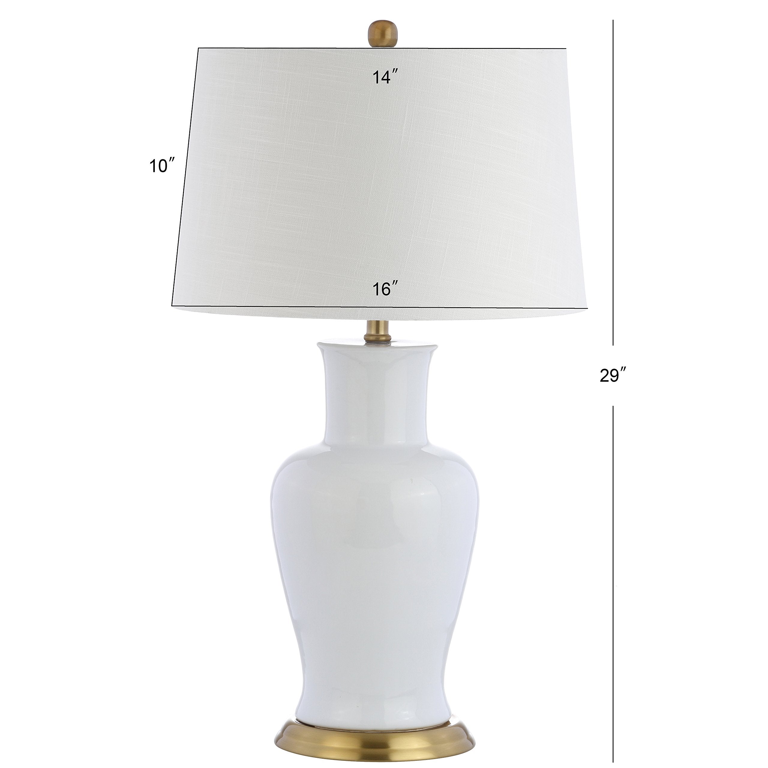 JONATHAN Y Ceramic LED Table Lamp, 29in Traditional Transitional Design, White/Gold, Model JYL4026A