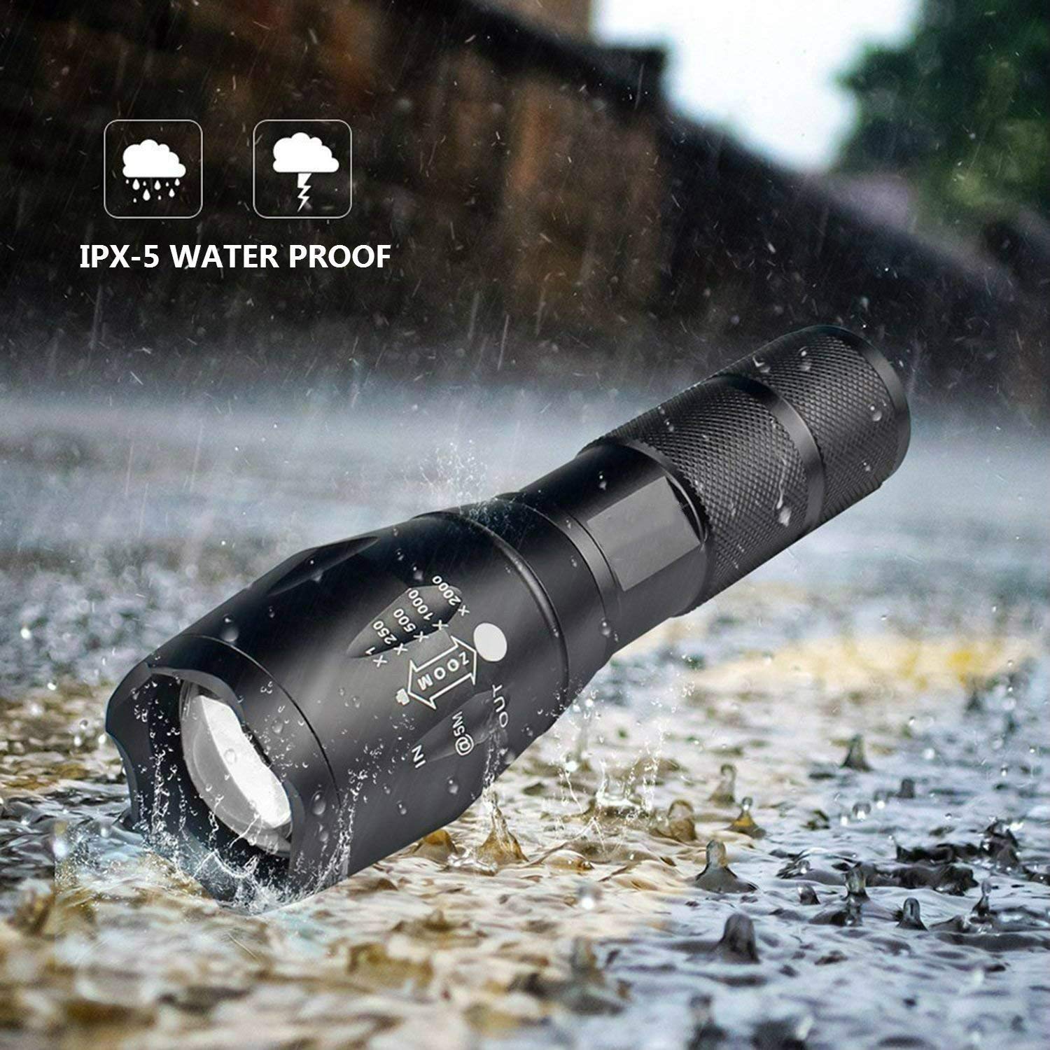 Modoao 3 Pack Led Flashlights - Super Bright, Zoomable, 5 Modes, White, Model B07J4Xfm31, Ideal For Camping, Hiking, Dog Walking