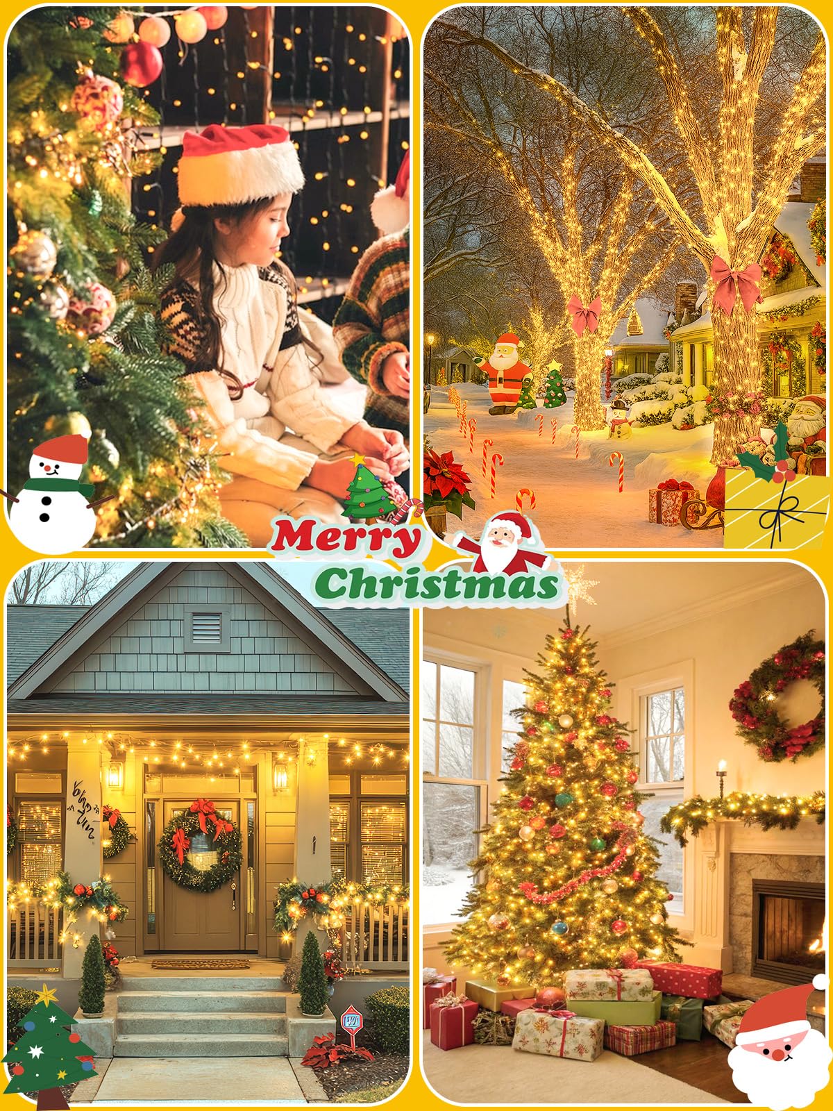 2 Pack Battery Operated Christmas Lights With Timer  66Ft 200 Led Waterproof Battery Twinkle Light  8 Modes Green Wire Fairy Lights For Indoor & Outdoor Bedroom Tree Christmas Decorations (Warm White)