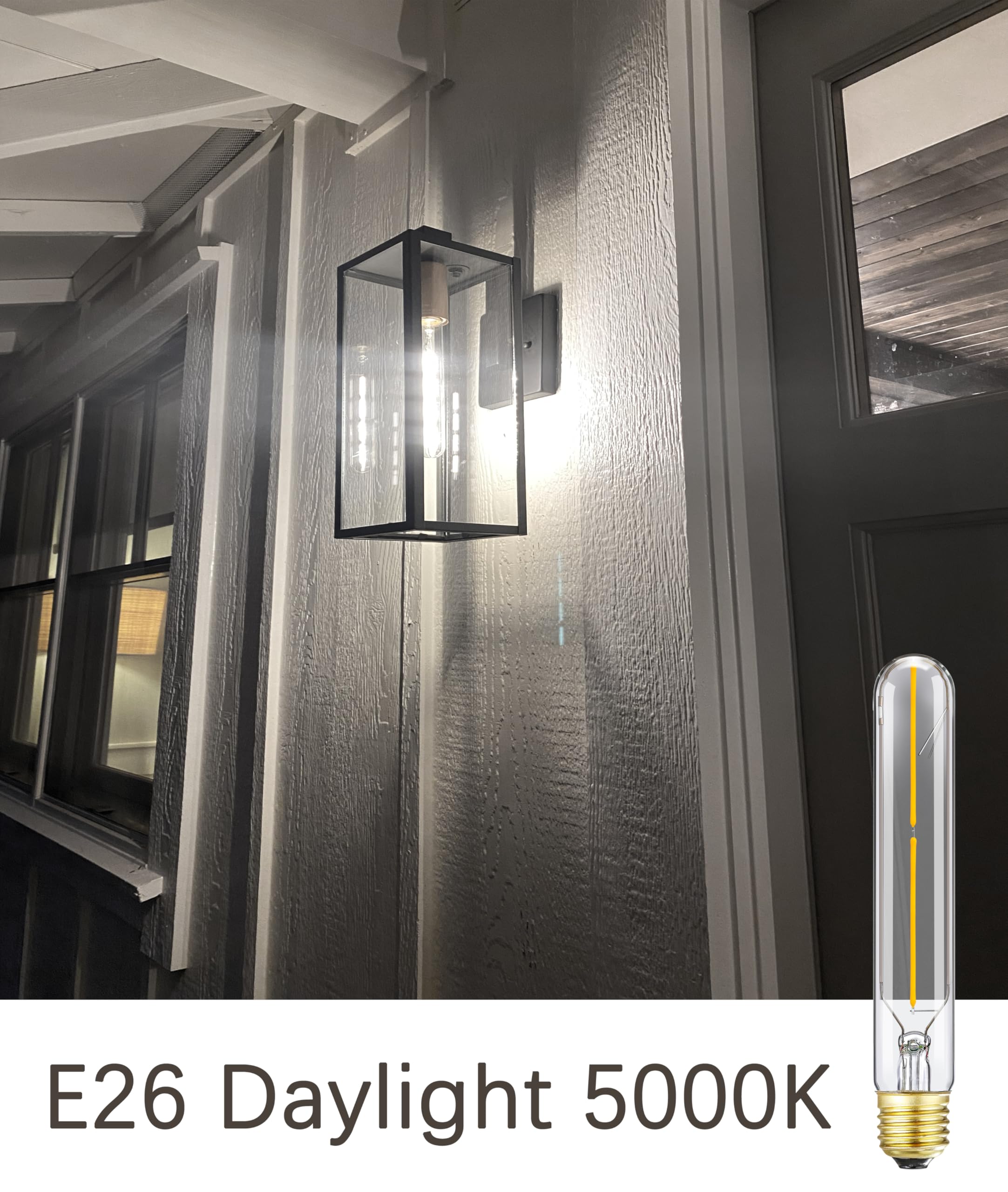 Homosum Tubular Light Bulb 7.3 Inch, Dimmable T10 Led Bulb E26 4W 40 Watts Edison Bulbs 5000K Daylight,Ac120V,400Lm, Long Led Fo