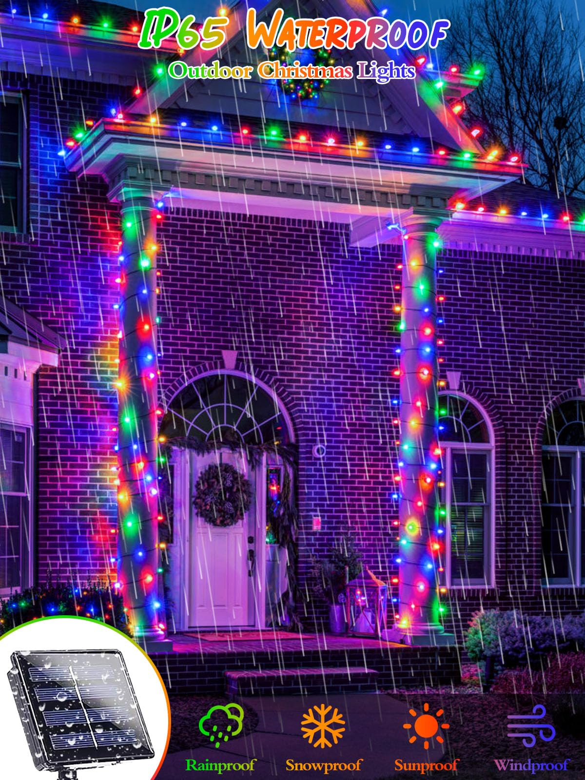 6 Pack Christmas Solar String Lights Outdoor Waterproof  198Ft 600 Led Green Wire Solar Fairy Lights With 8 Modes  Solar Twinkle Lights For Garden Tree Patio Fence Christmas Decorations (Multicolor)