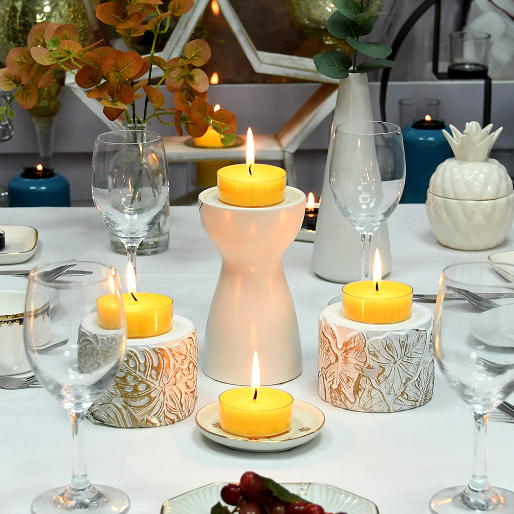 Zest Candle 12-Piece Tealight Candles, Mega Oversized Yellow s