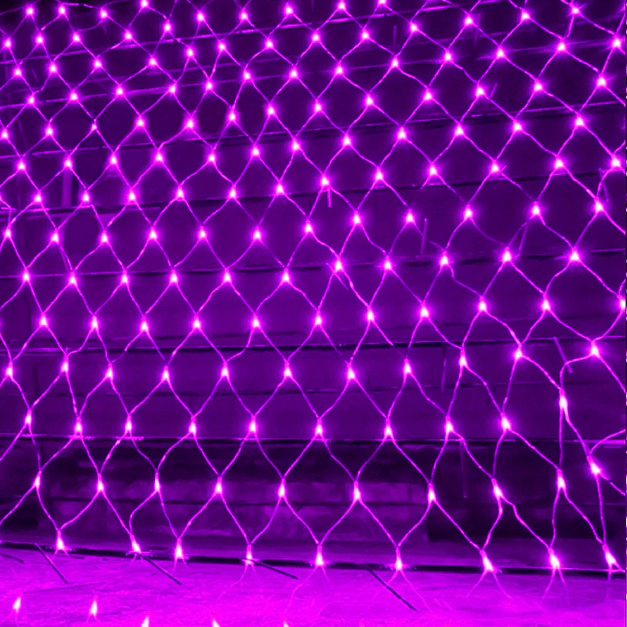 Dazzle Bright 200 Led Purple Net Lights, 9.8Ft X 6.6Ft, 8 Modes For Indoor