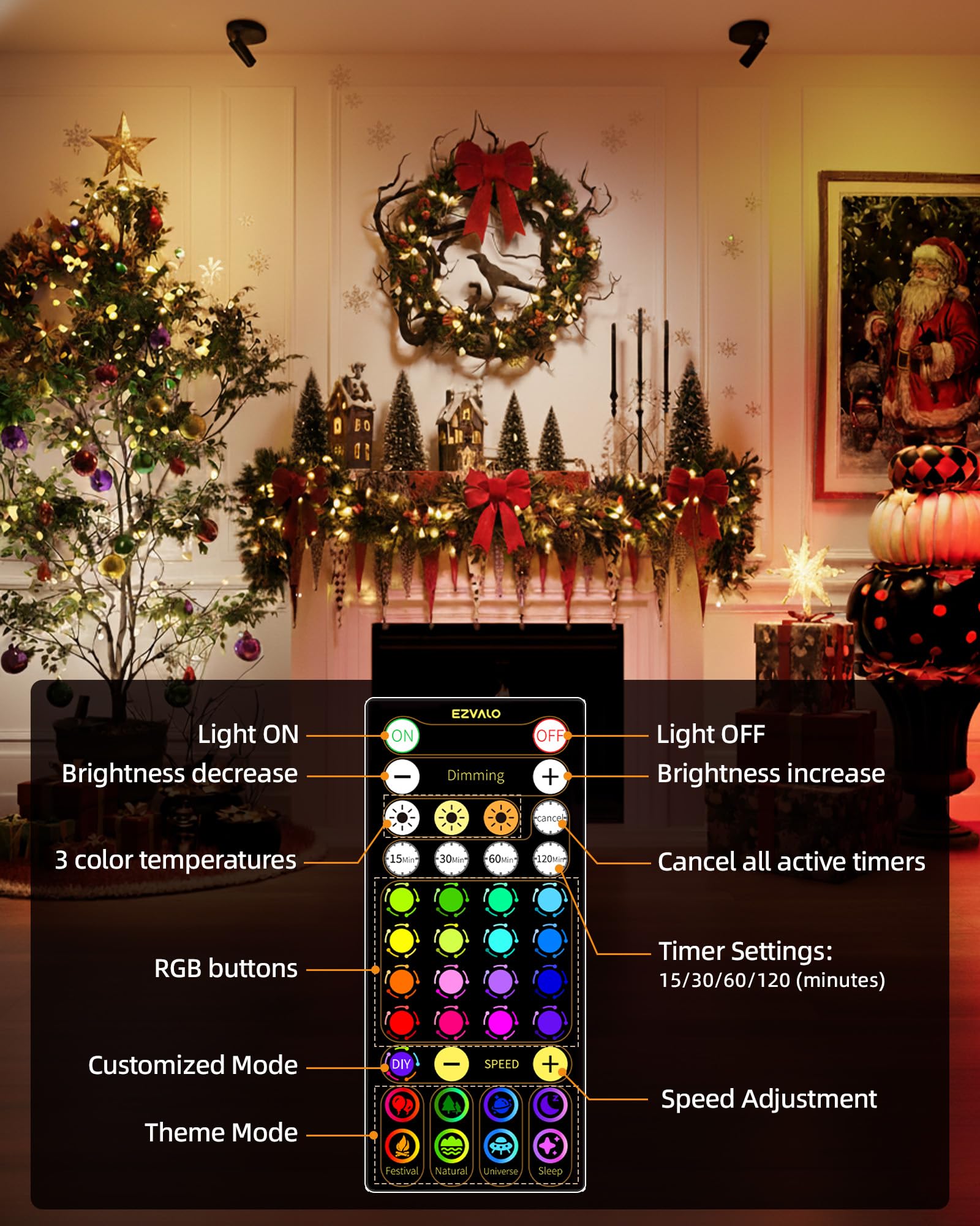 EZVALO RGB Spotlights Indoor, 2Pack Black, 5500mAh Rechargeable, DIY Mode, Wireless Accent Lighting, Model EZL2407A