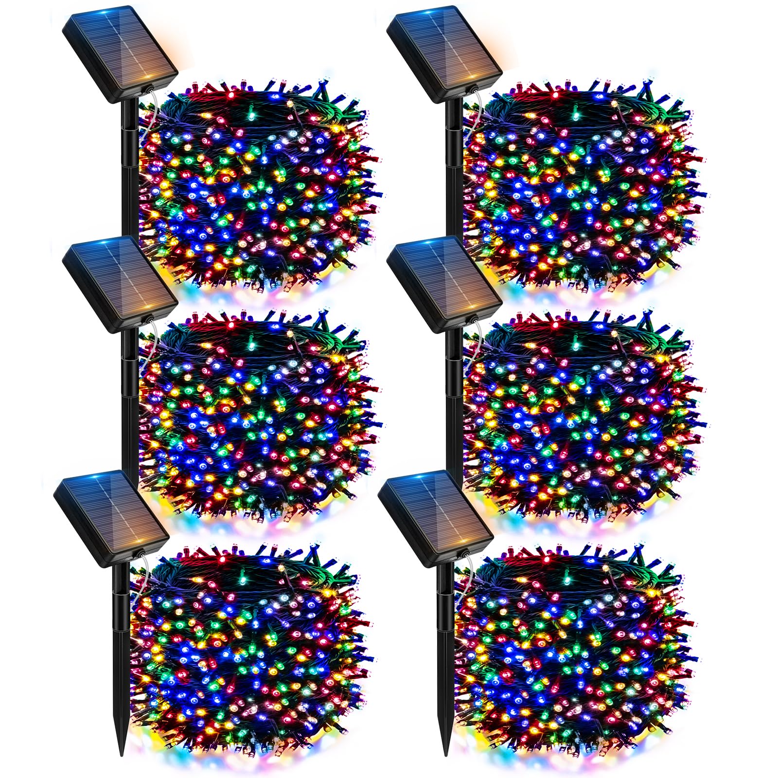 Btfarm 6 Pack Solar Christmas Lights Outdoor  Total 236Ft 720Led Solar String Lights Outside Waterproof  8 Modes Twinkle Tree Light Solar Powered For Xmas Garden Patio Party Wedding Decor  Multicolor