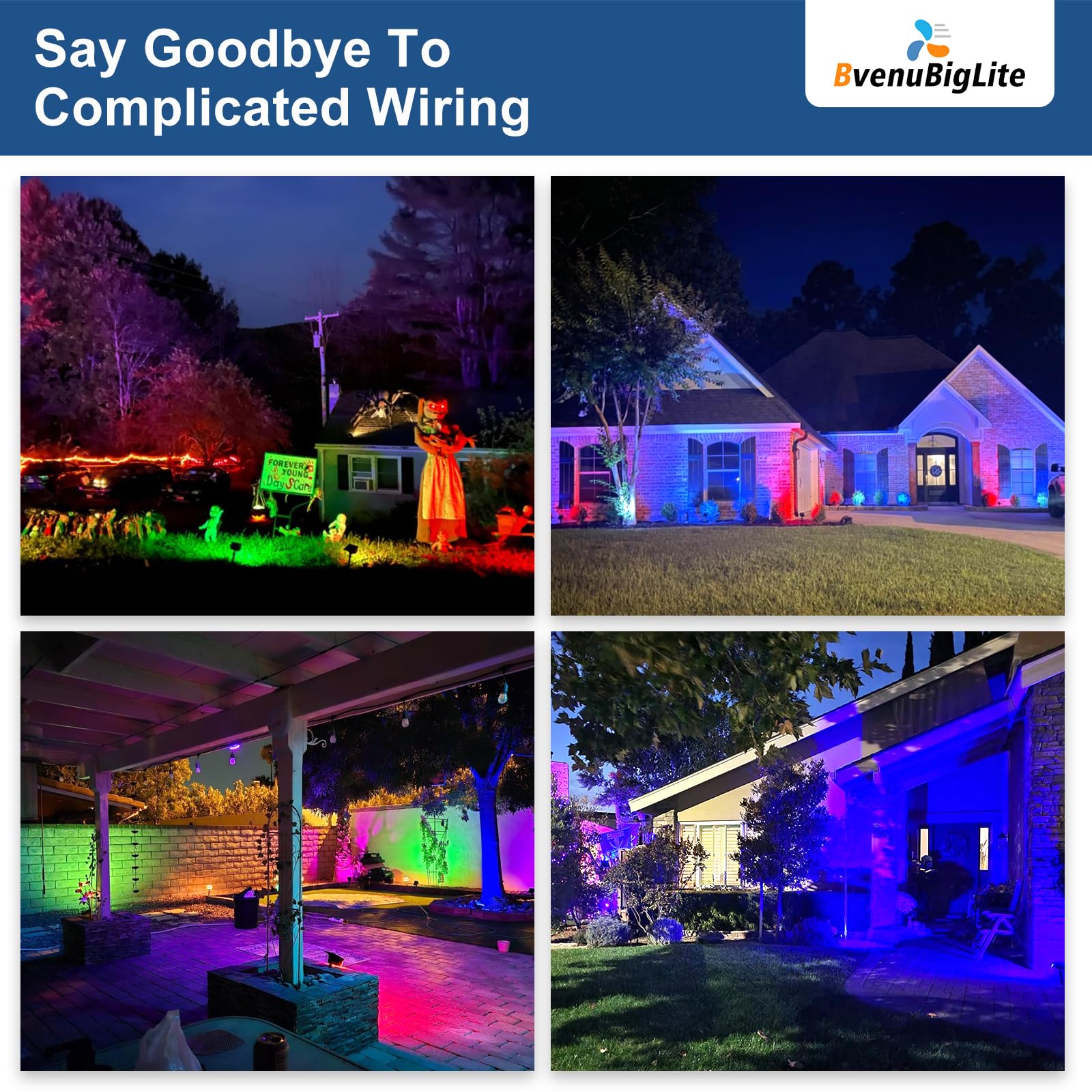 Bvenubiglite Solar Lights Outdoor Waterproof: Ip65 Multicolor Led Spot Light Decorations For Garden - 7 Color Changings Solar Po
