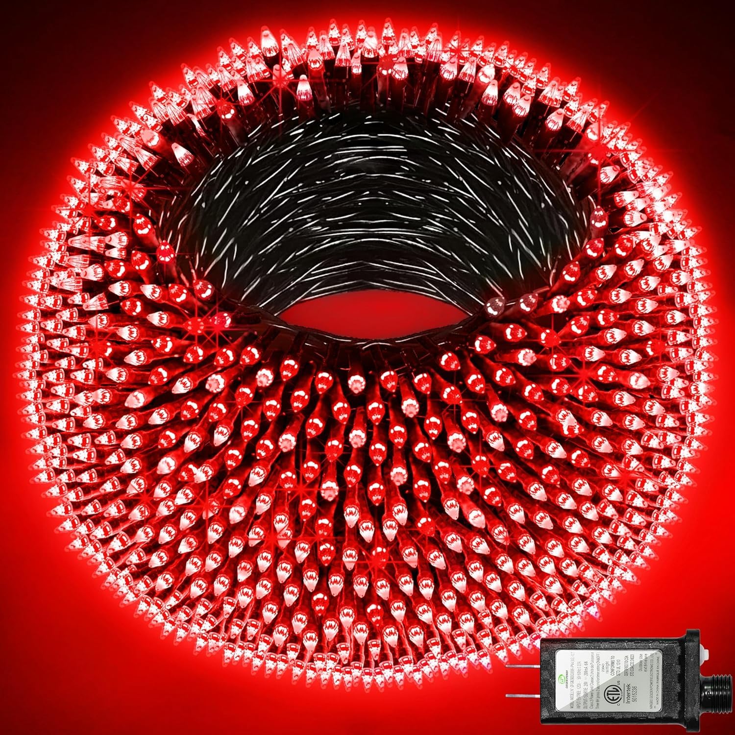 Quhuatu 300Led Christmas Lights Outdoor Indoor Use  12 Lighting Modes 75Ft Christmas Tree Lights With Timer  Dimmable Plug In Red Led Stringlights Waterproof For Yard Tree Wedding Party Holiday Red