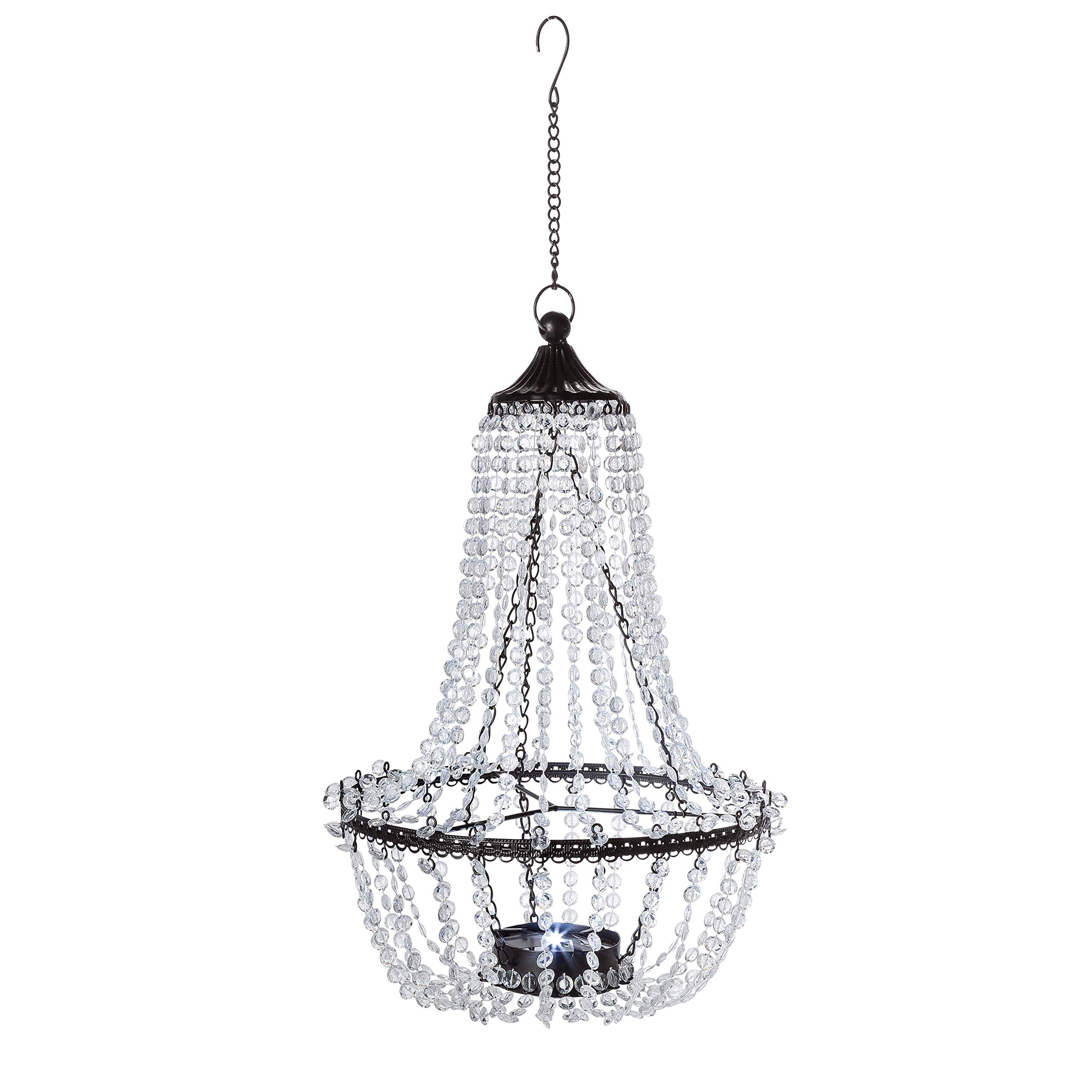 23.2-Inch Tall Hanging Metal and Acrylic Solar Garden Meadow Chandelier